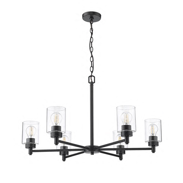 Mincio 6-Light Clear Glass Chandelier - High-Design Chandeliers