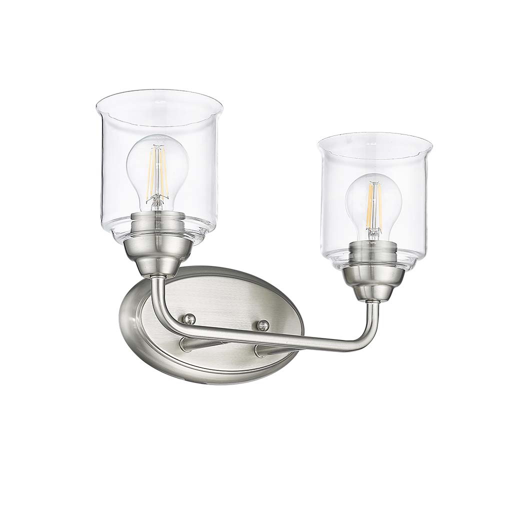 Acheron 2-Light Clear Glass Vanity - Contemporary Vanities