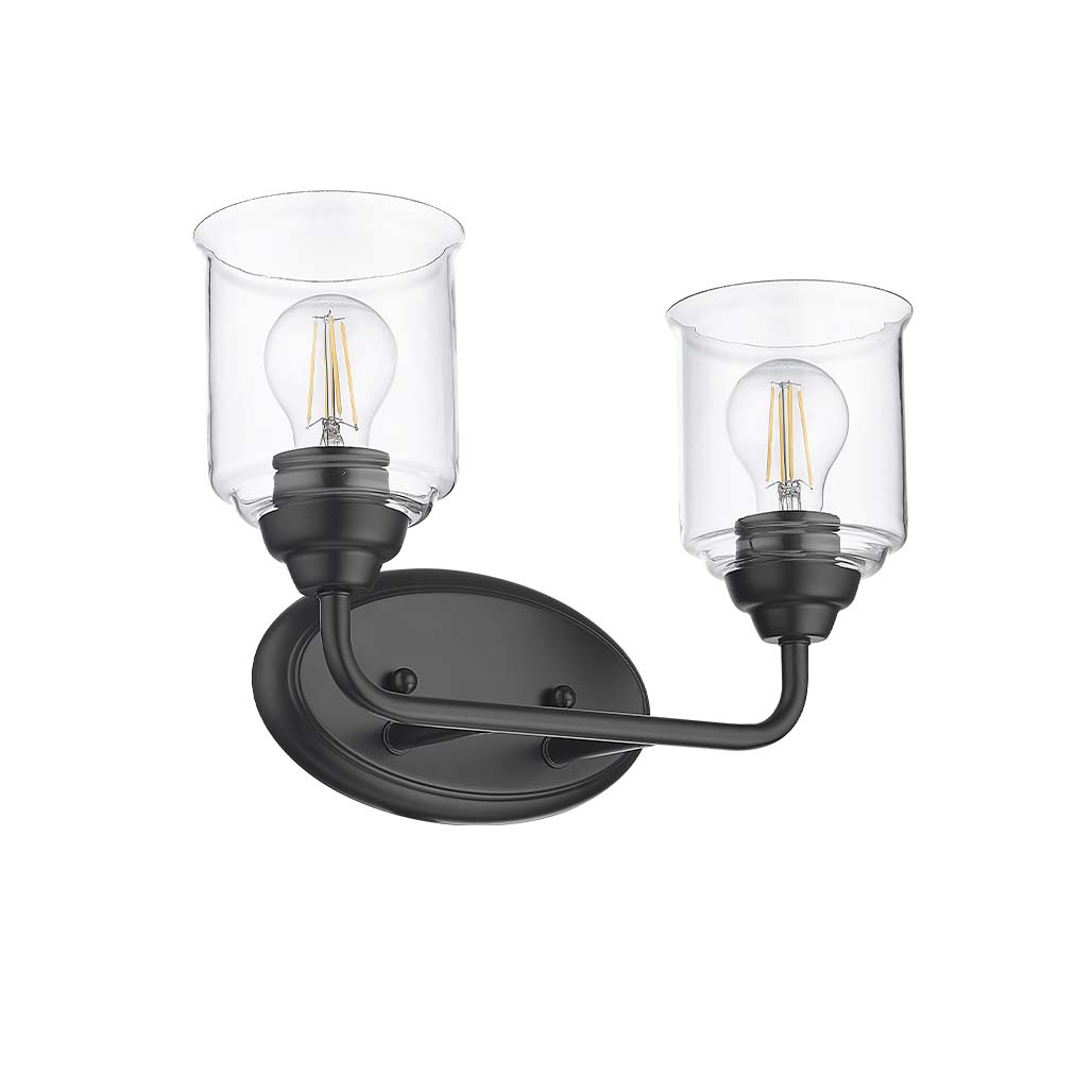 Acheron 2-Light Clear Glass Vanity - Contemporary Vanities