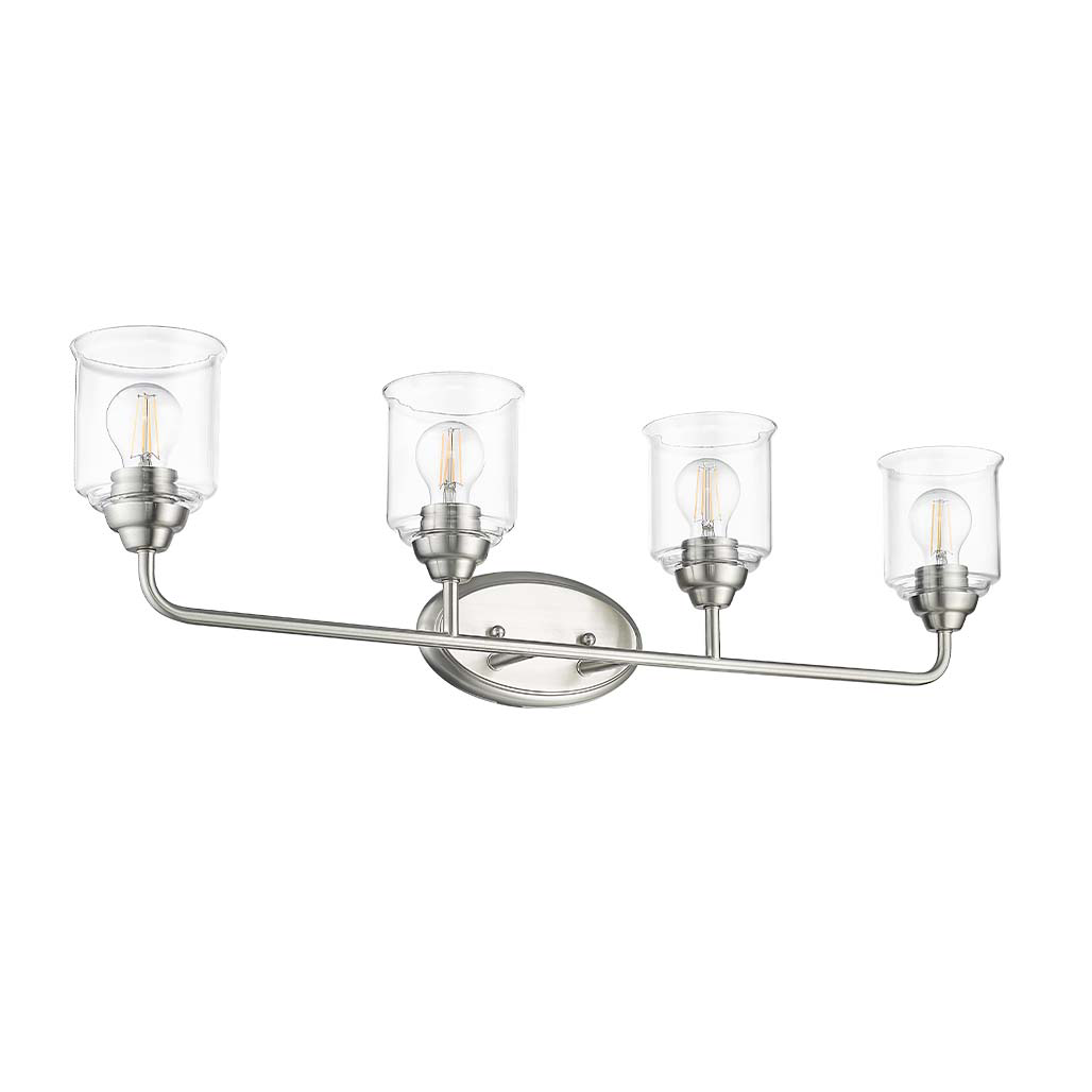 Acheron 4-Light Clear Glass Vanity - Sleek Vanities