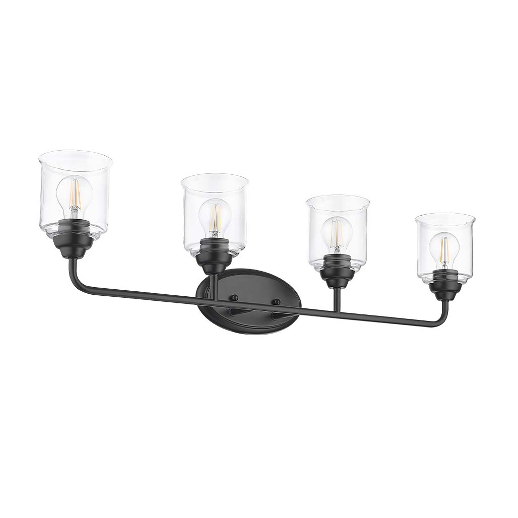 Acheron 4-Light Clear Glass Vanity - Sleek Vanities