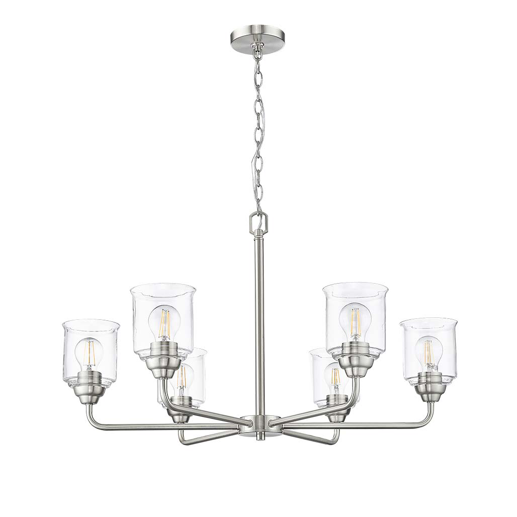 Acheron 6-Light Clear Glass Chandelier - Versatile Chandeliers