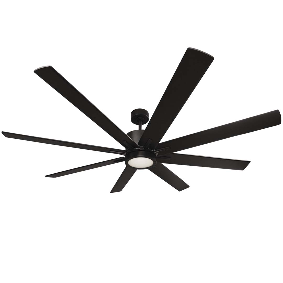8-Blade 66" Fan Matte Black/Walnut Blades 20W LED 3K,4K,5K - Sophisticated Indoor Fans in Matte Black