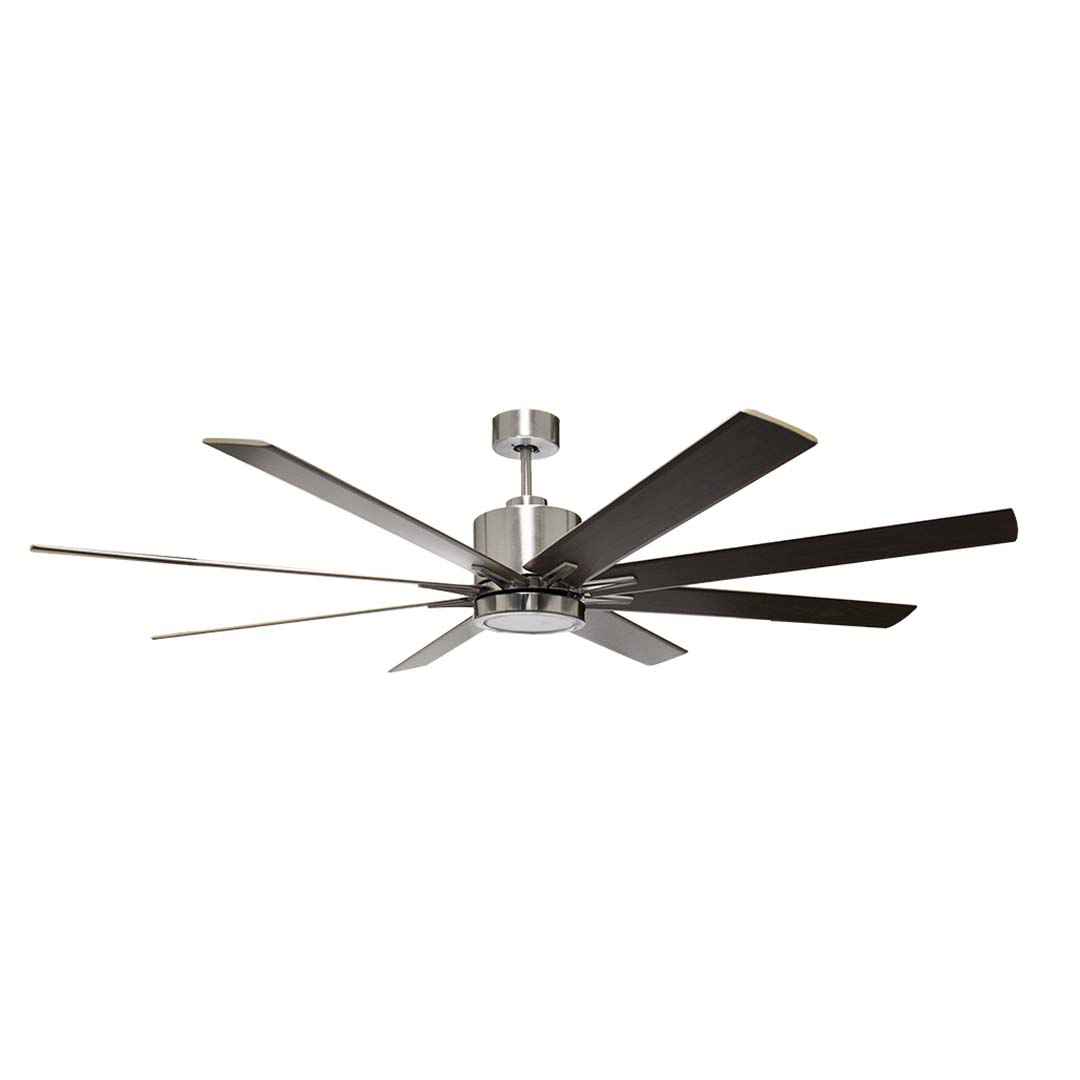 8-Blade 66" Fan Silver/Walnut Blades 20W LED 3K,4K,5K - Architectural-Inspired Indoor Fans in Brushed Nickel