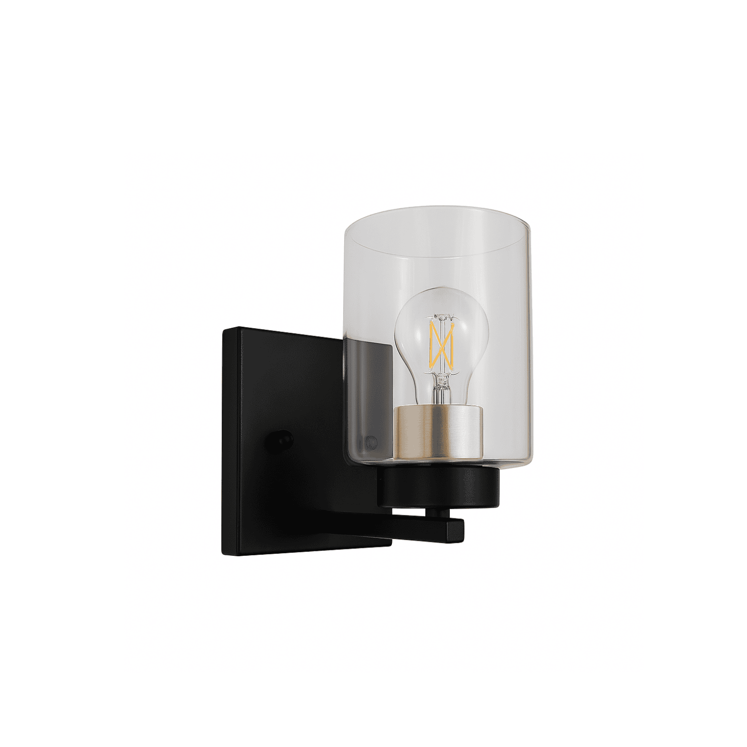 1-Light Clear Glass Sconce - Minimalist Vanities