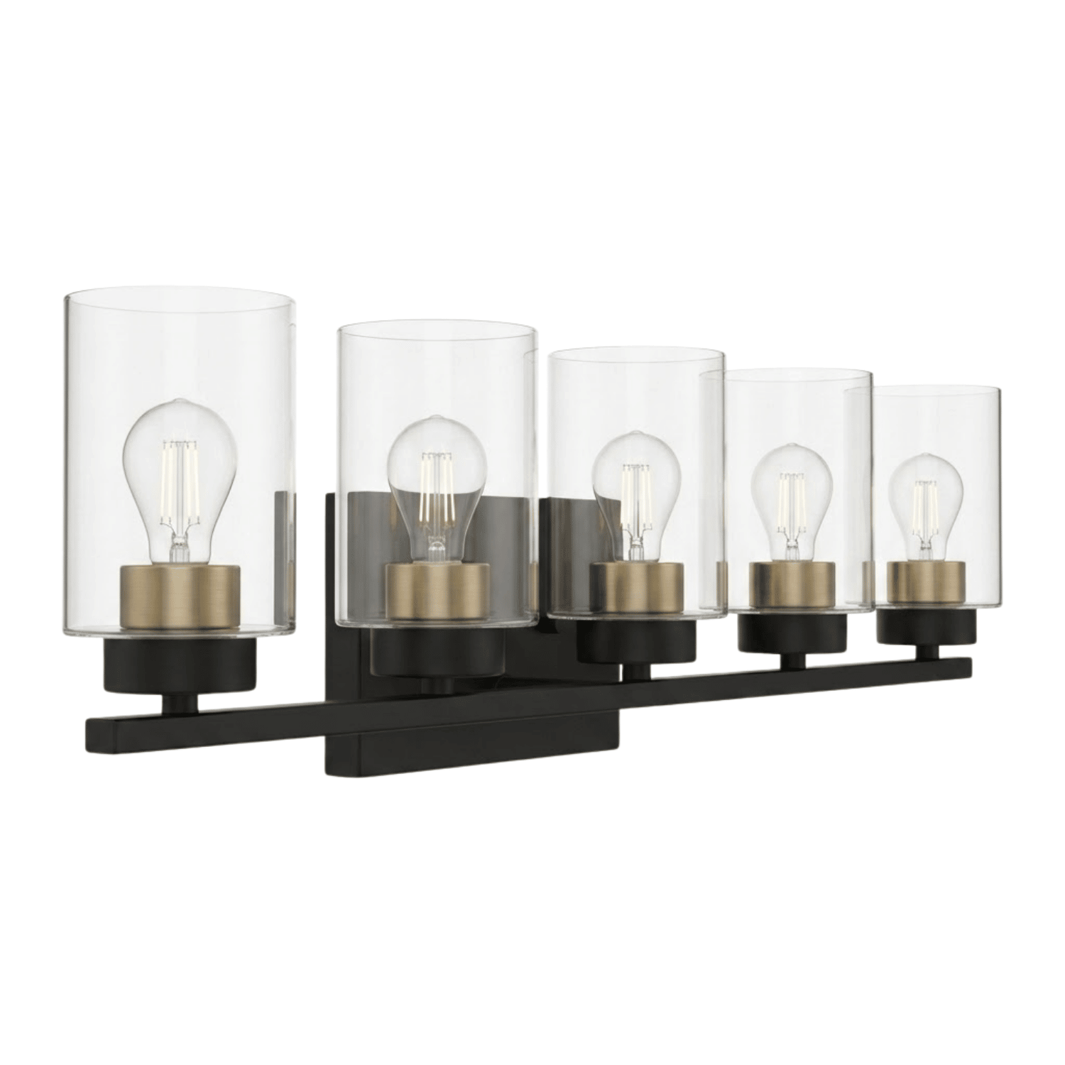 5-Light Clear Glass Vanity - Transitional Vanities