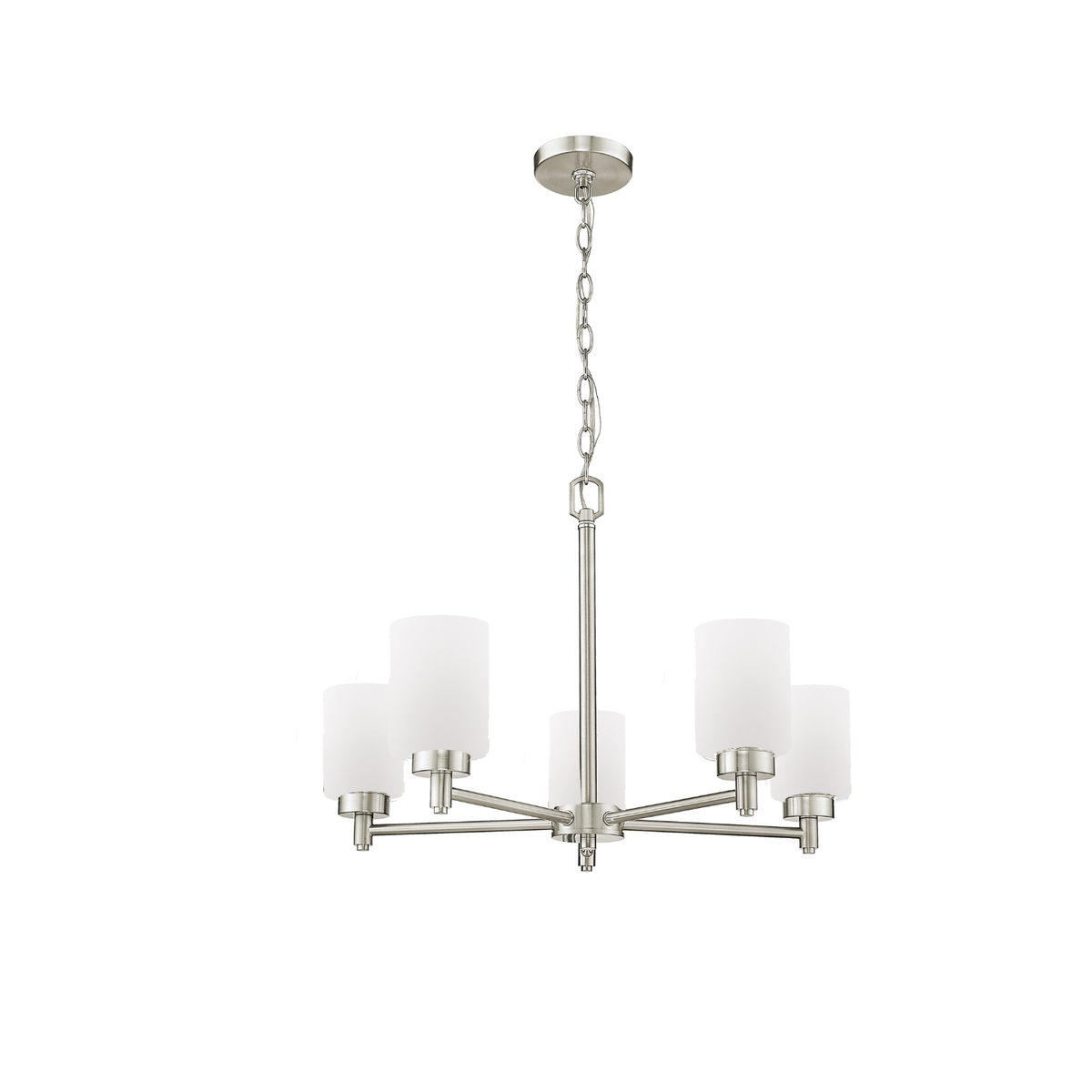 Mincio 5-Light White Glass Chandelier - NK