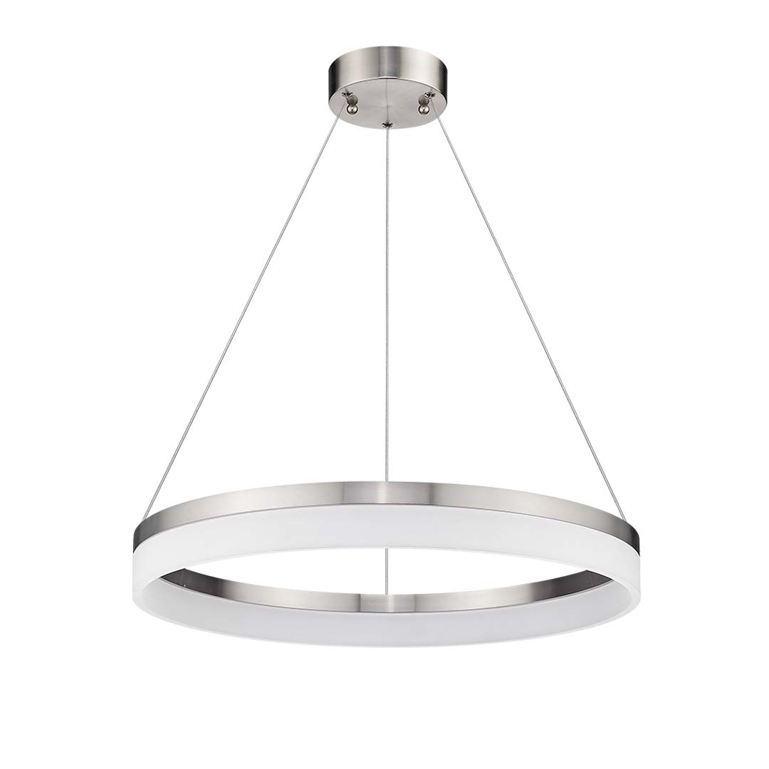Elio 24" 35W LED Halo Acrylic Lens Pendant Brushed Nickel - Transitional Pendants