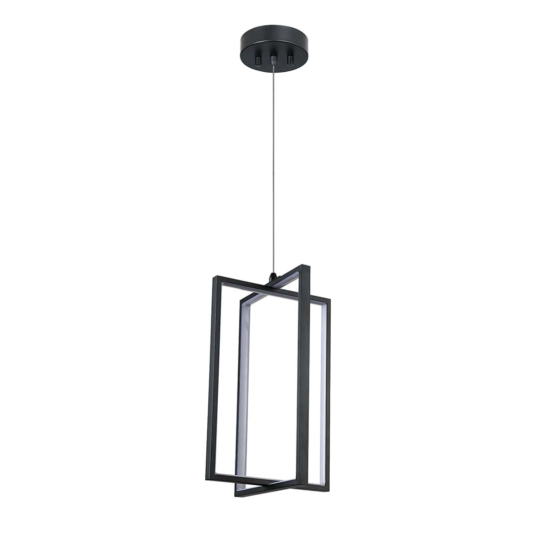 Modena LED Open Rectangle Pendant 25W 4000K - Contemporary Pendants in Matte Black