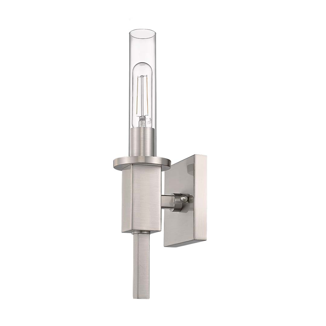 Roma 1-Light Clear Tube Glass Sconce T10 8.5W LED 4K Lamps Included - High-Design Wall Sconces