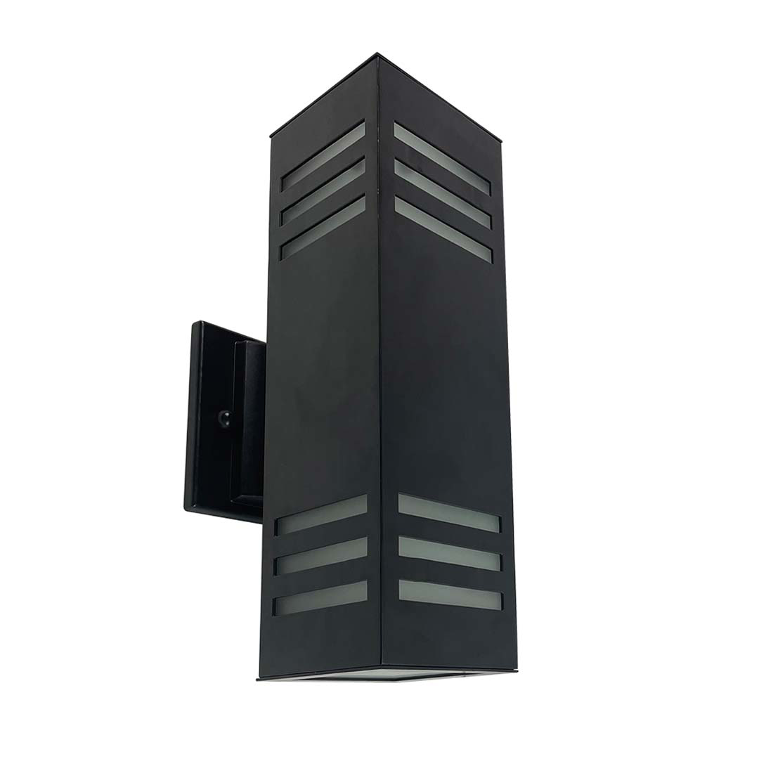 Aiken 13" Up/Down Slotted Patio Light(E26) - Eye-Catching Exterior in Matte Black