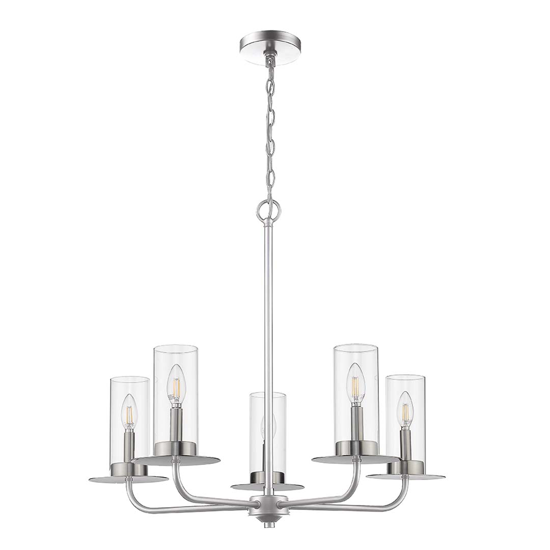 5-Light Clear Glass Chandelier - Statement-Making Chandeliers