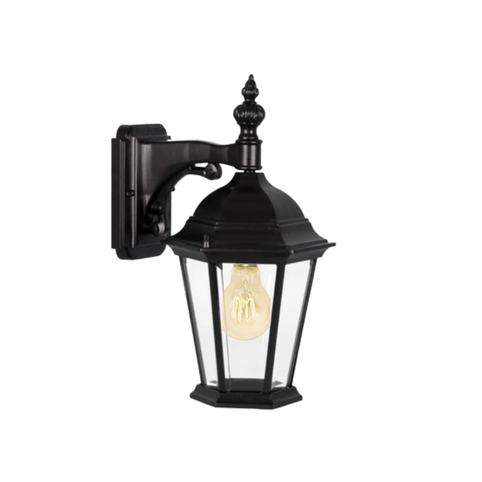 Ruby 1-Light Open Bottom Coach Light - Eye-Catching Exterior in Black