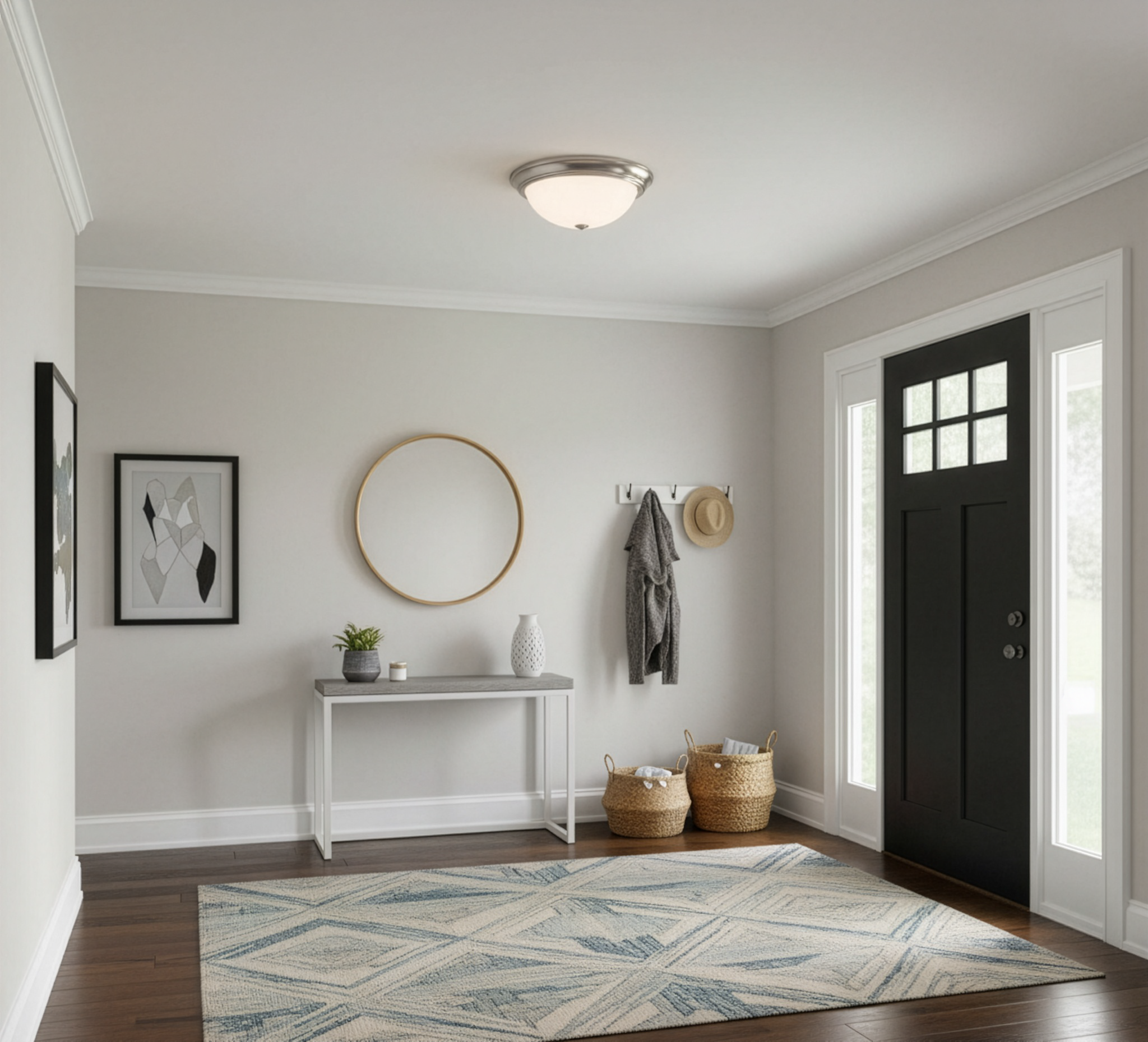 13" 2-Light White Glass Ceiling Dome - High-Design Ceiling Mounts in Brushed Nickel