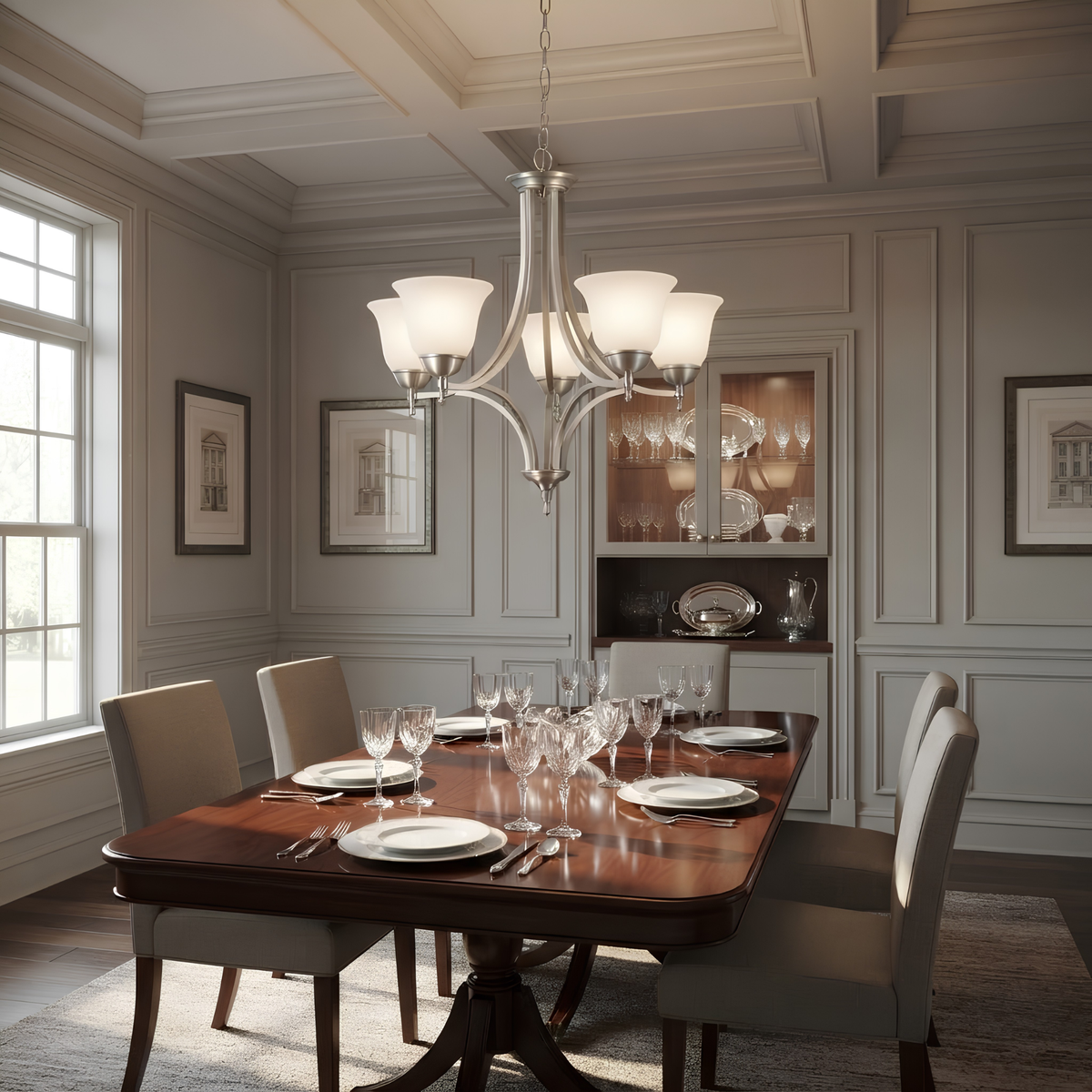 Dallas Upgrade 5-Light Chandelier - Decorative Chandeliers in Brushed Nickel