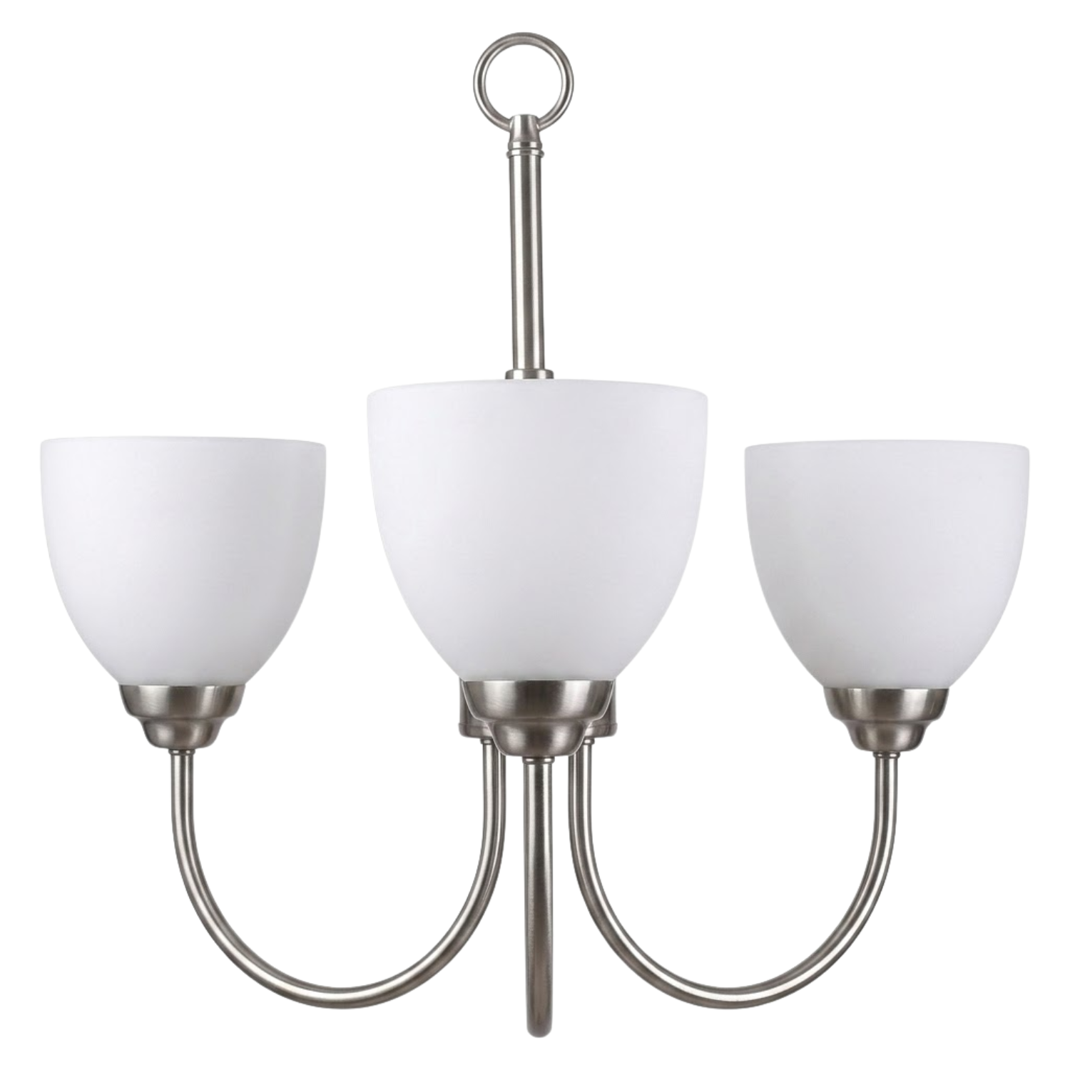 Laredo 3-Light Chandelier White Glass - Bold Chandeliers in Brushed Nickel