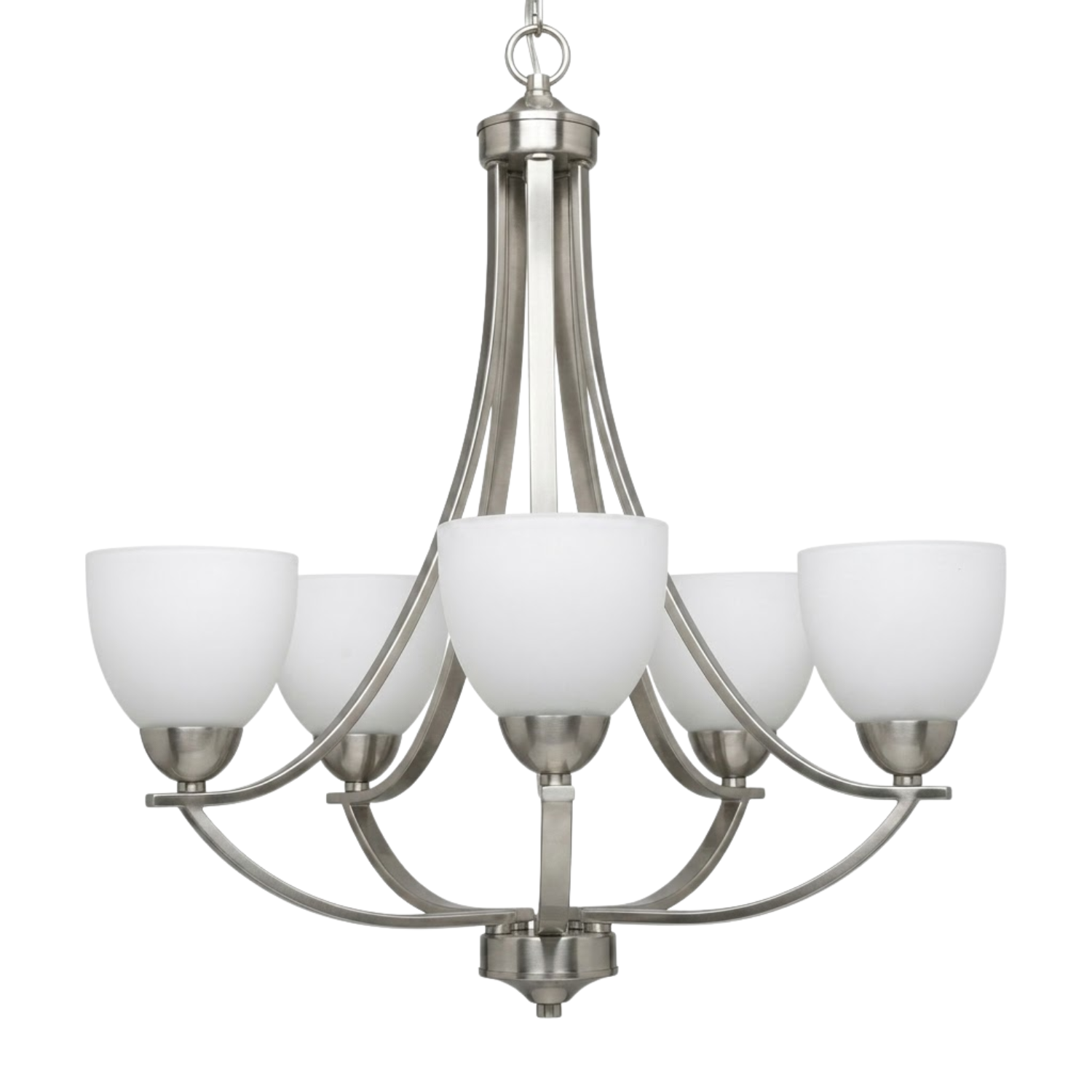 Victoria 5-Light Chandelier White Glass - Stylish Chandeliers