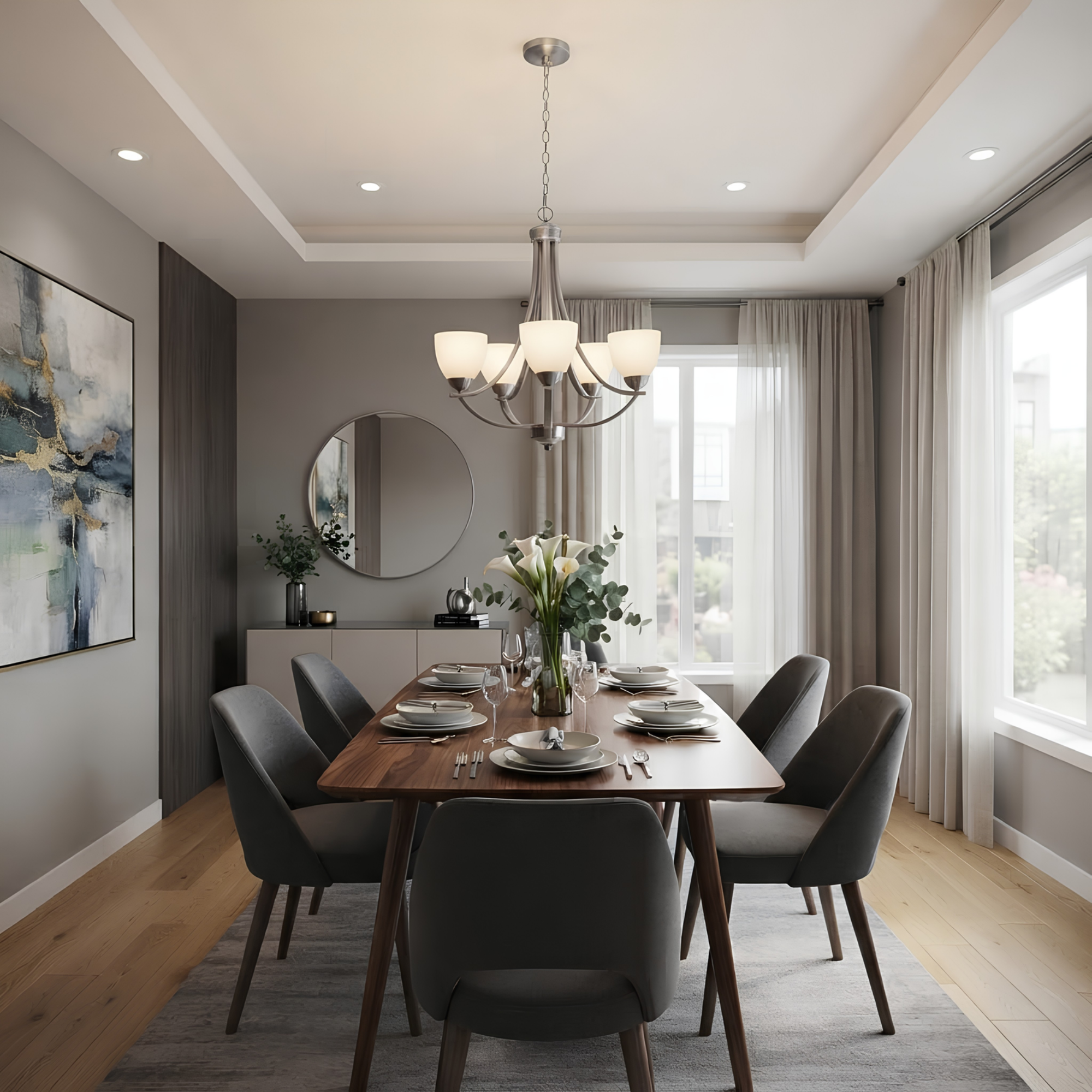 Victoria 5-Light Chandelier White Glass - Stylish Chandeliers