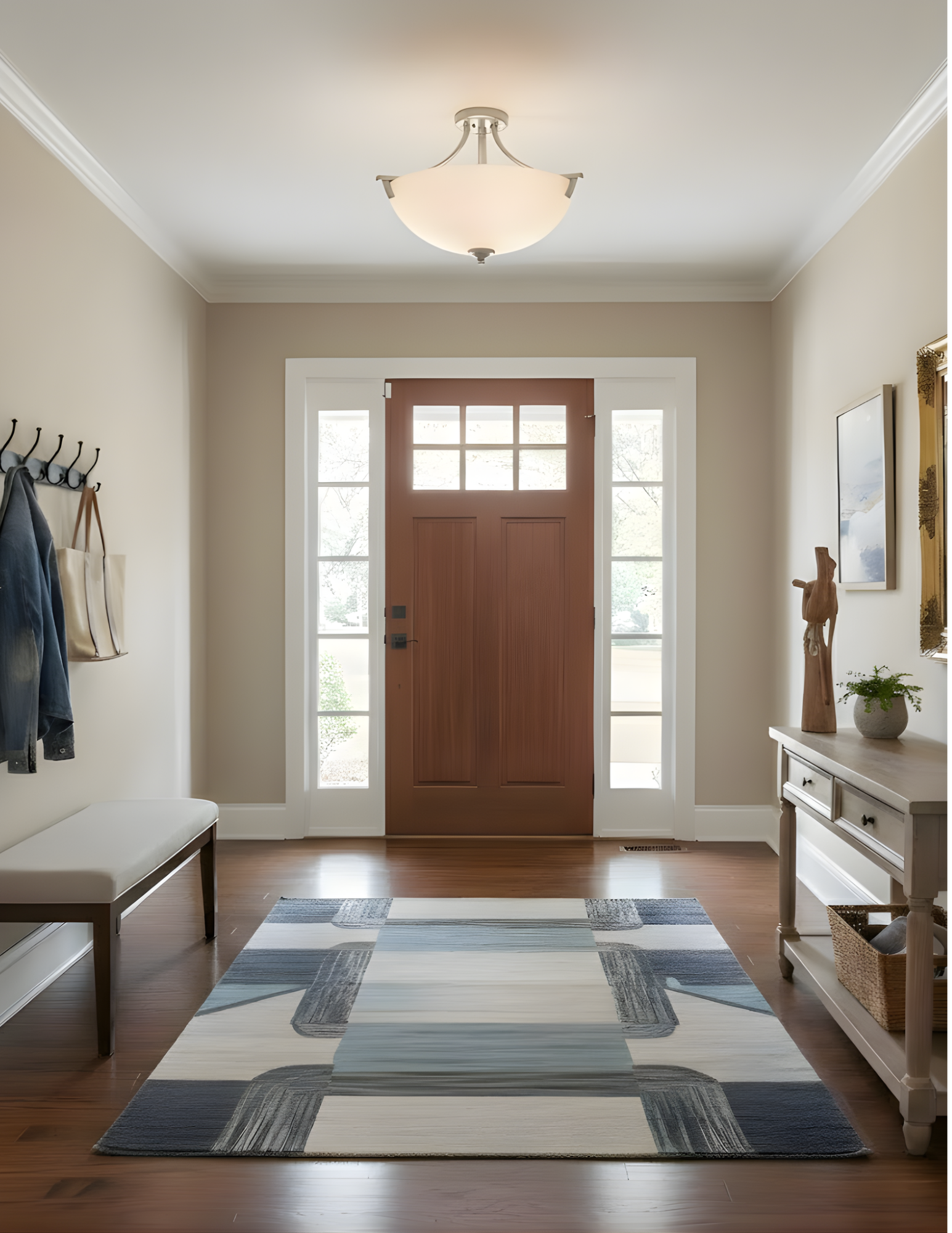 Victoria 3-Light Semi Flush Entry White Glass - Decorative Ceiling Mounts