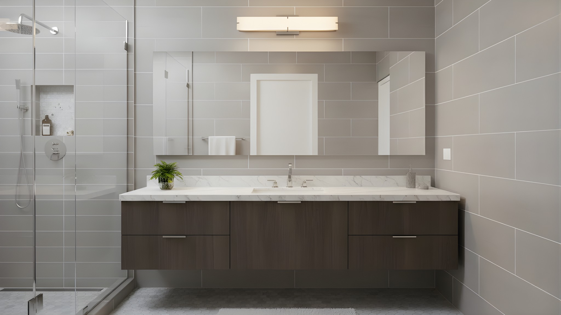 Stanton 4-Light White Acrylic Vanity - Classic Vanities in Brushed Nickel