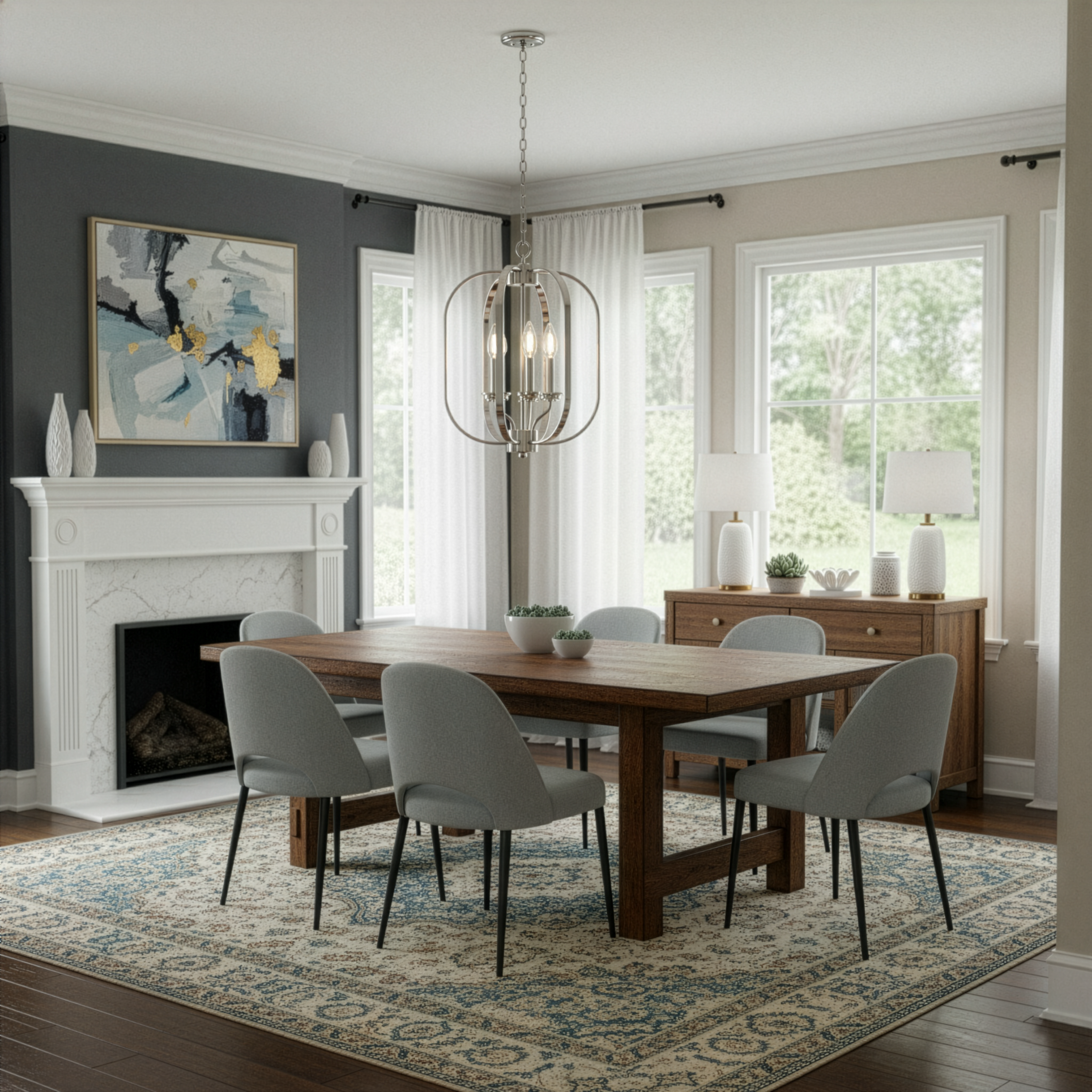 Victoria Series 3-Light Small Entry Cage - High-Design Pendants