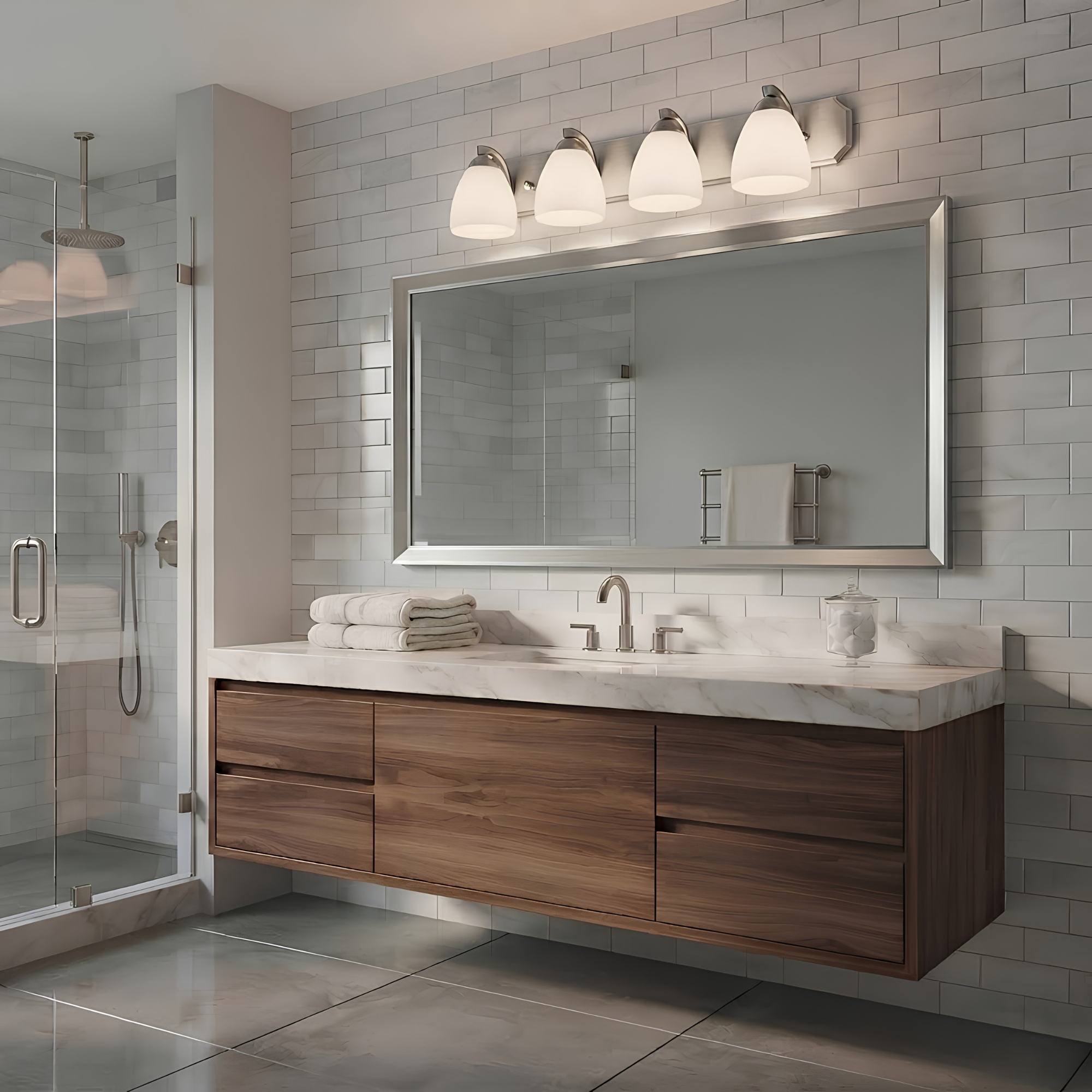 4-Light Contemporary Vanity Light - Functional Vanities