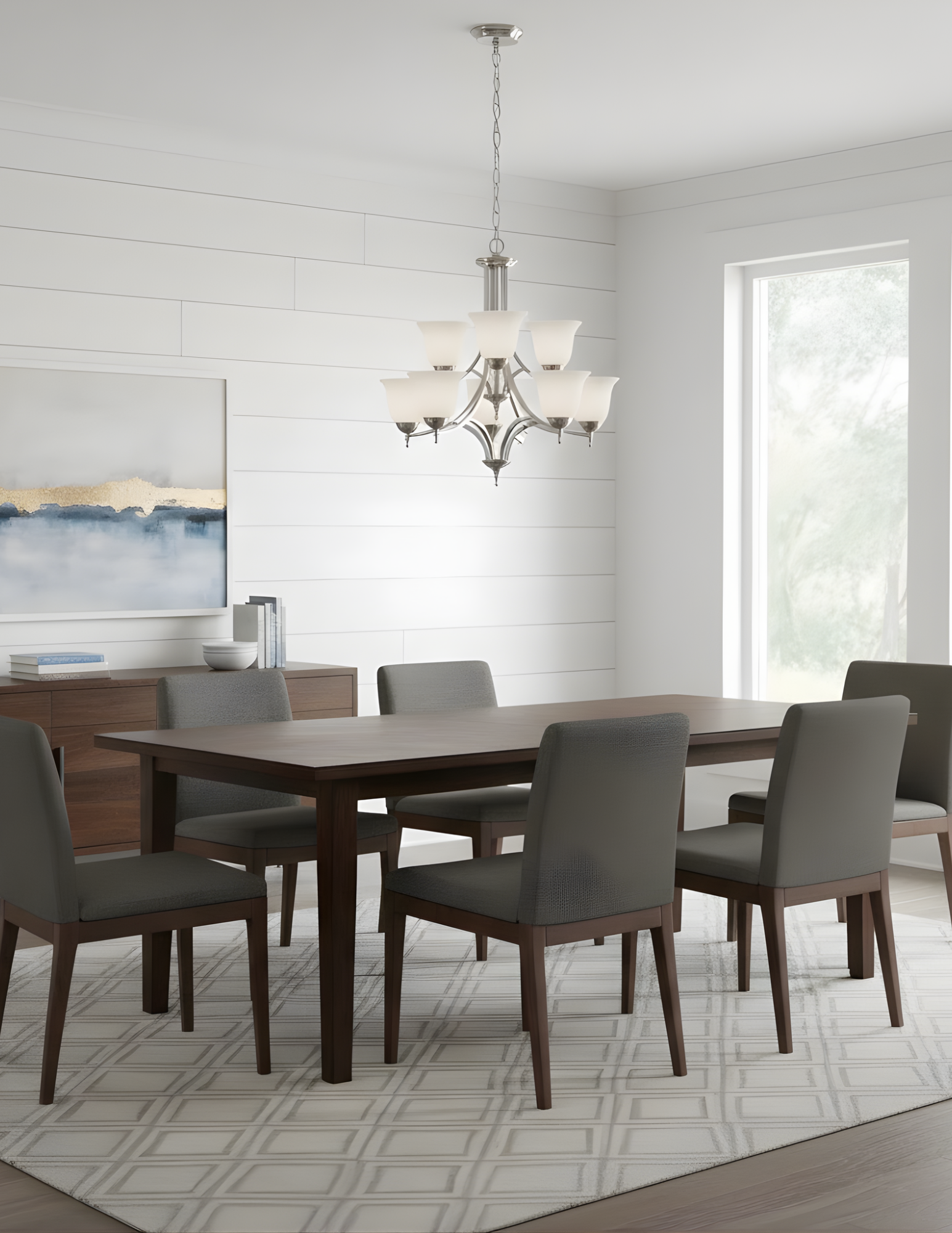 Dallas Upgrade 9-Light Chandelier - Bold Chandeliers in Brushed Nickel