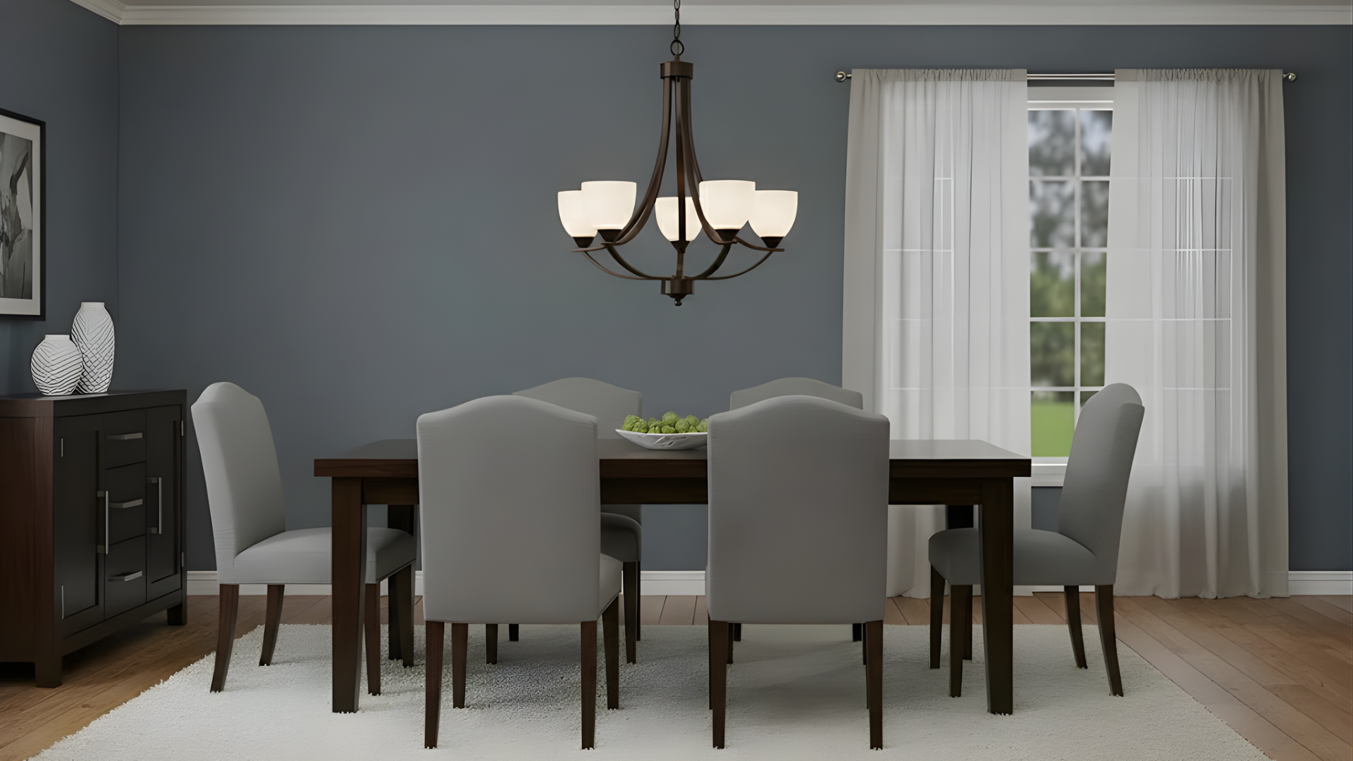 Victoria 5-Light Chandelier White Glass - Stylish Chandeliers