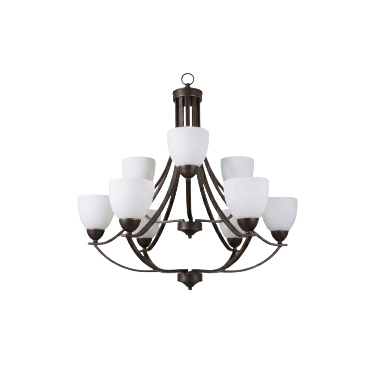 Victoria 9-Light Chandelier White Glass - High-Design Chandeliers