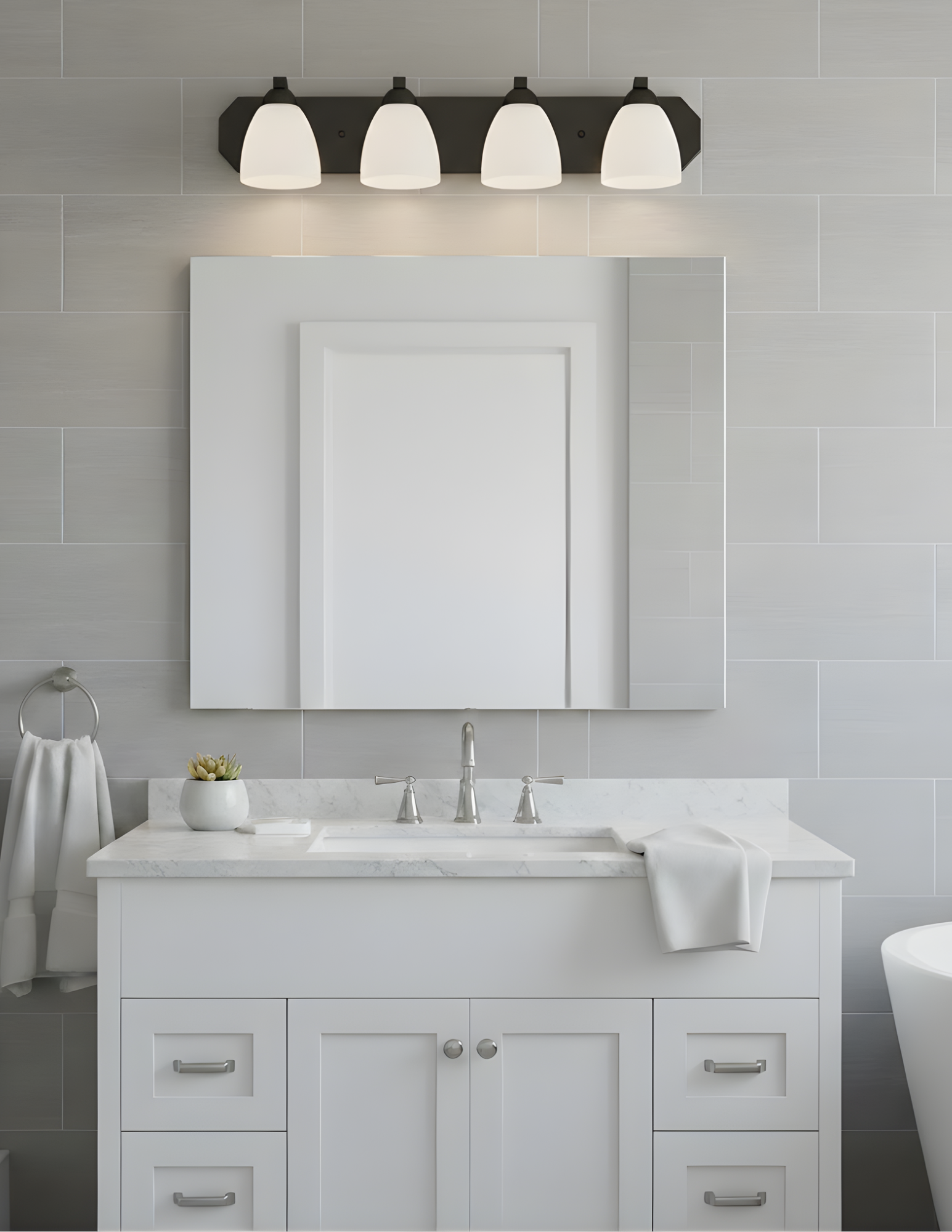 4-Light Contemporary Vanity Light - Functional Vanities