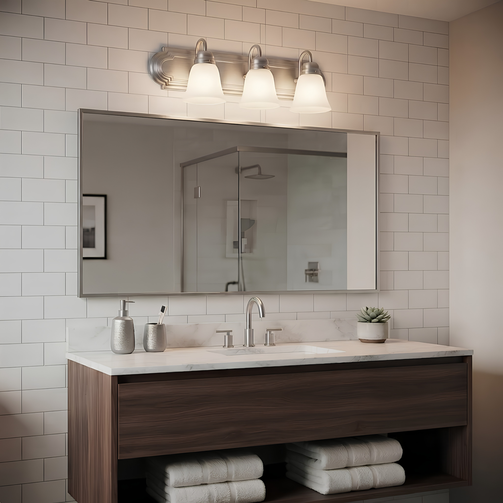 3-Light Racetrack w/Arms - G-423 - Elegant Vanities