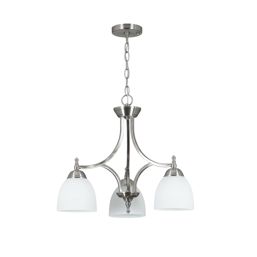 Dallas 3-Light Down Chandelier/Nook-NK - Sleek Chandeliers