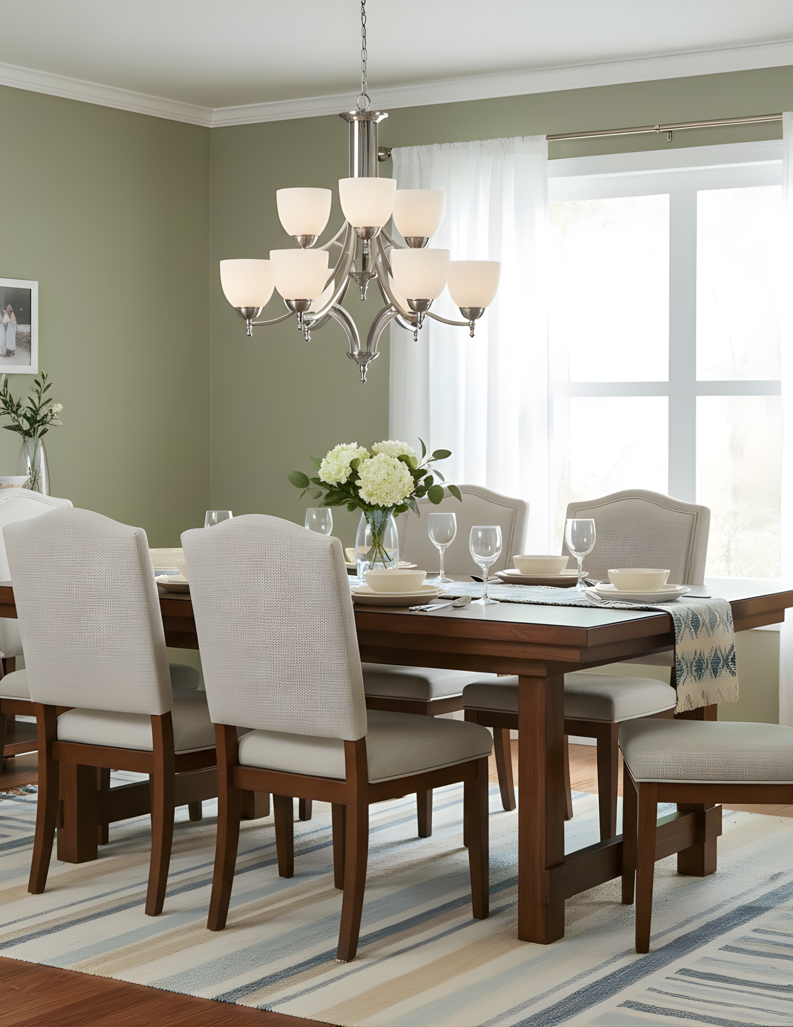 Dallas Upgrade 9-Light Chandelier - Architectural-Inspired Chandeliers in Brushed Nickel