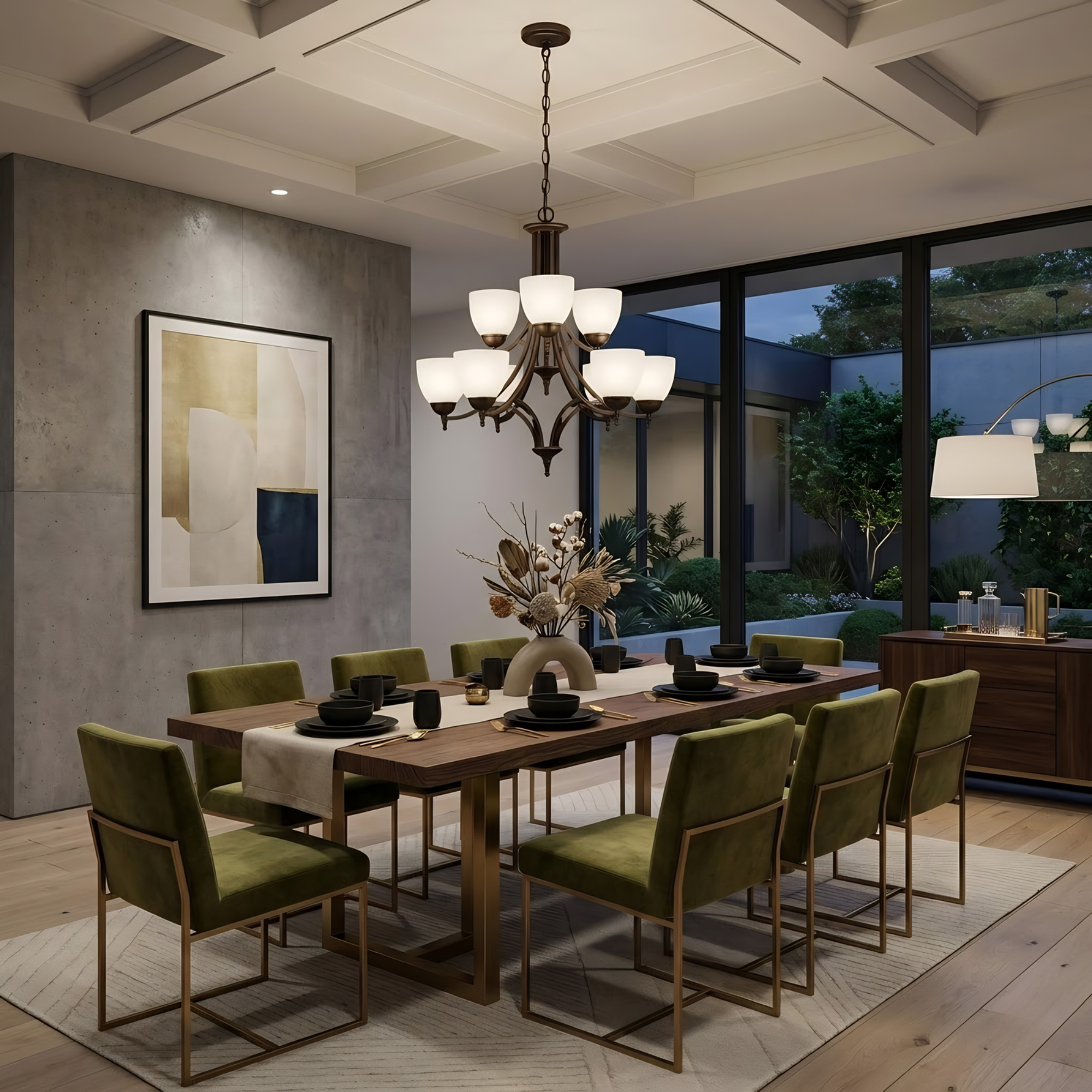 Austin Upgrade 9-Light Chandelier - Contemporary Chandeliers in Rubbed Bronze