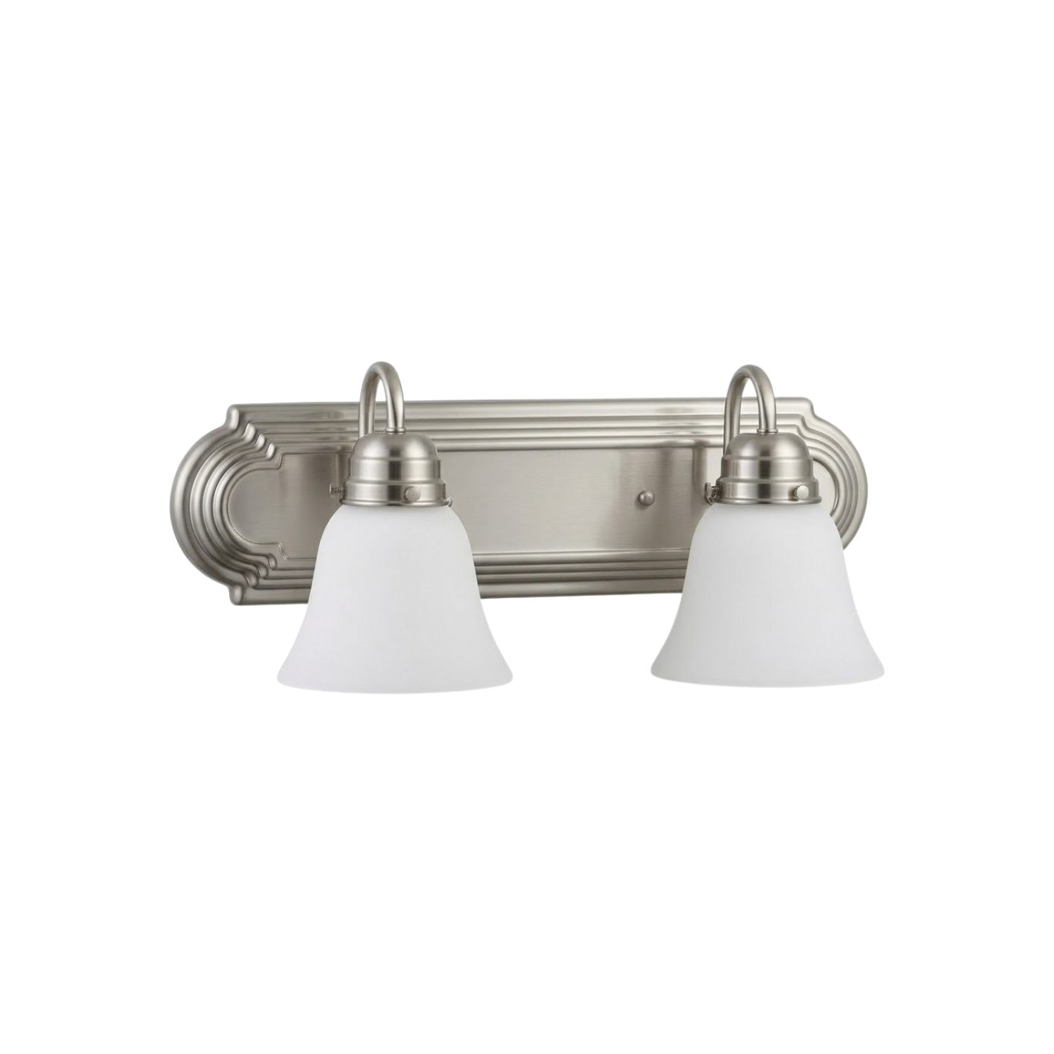 2-Light Racetrack w/Arms G-423 - Transitional Vanities in Brushed Nickel