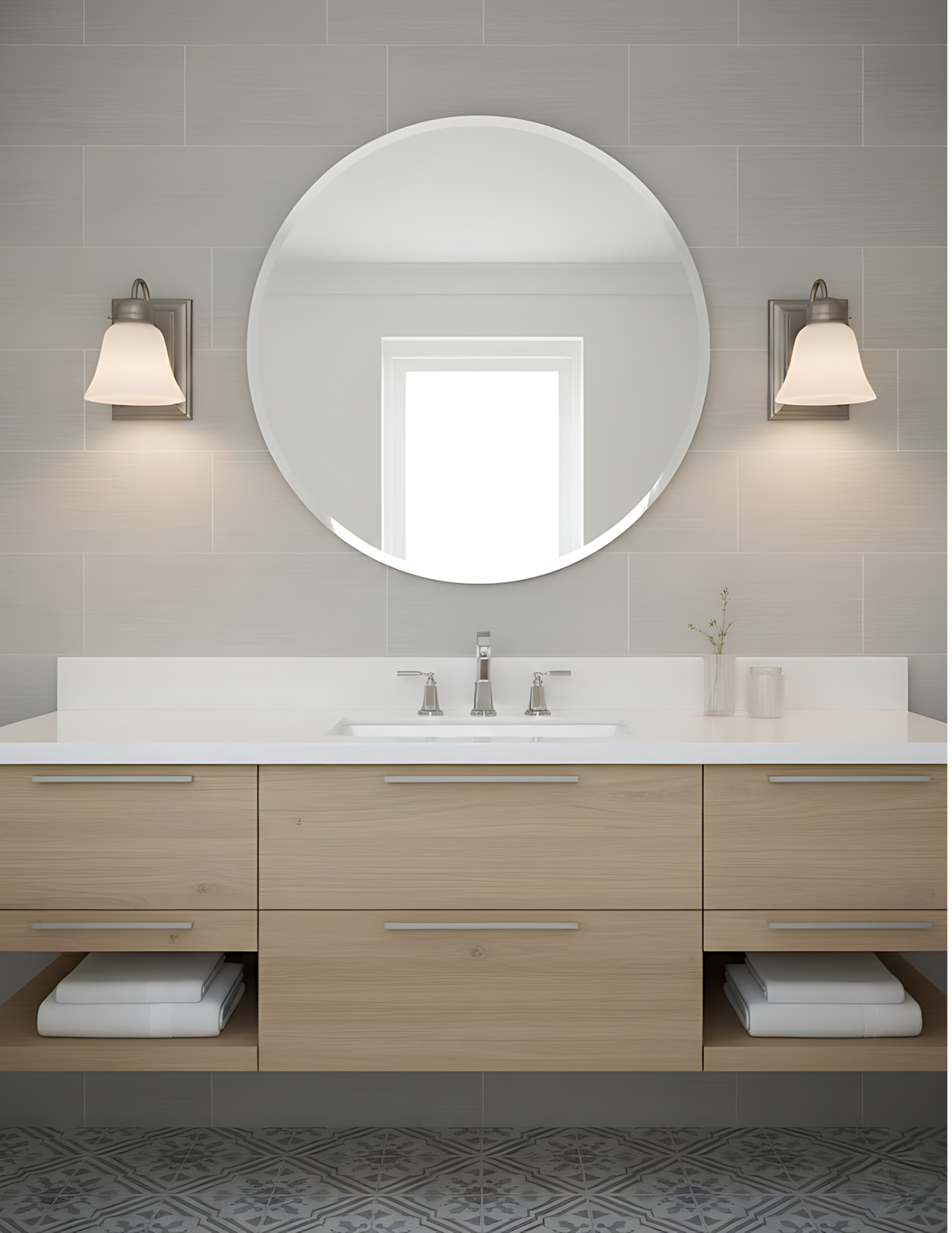 1-Light Racetrack Vanity/Sconce G-423 - Functional Vanities in Brushed Nickel