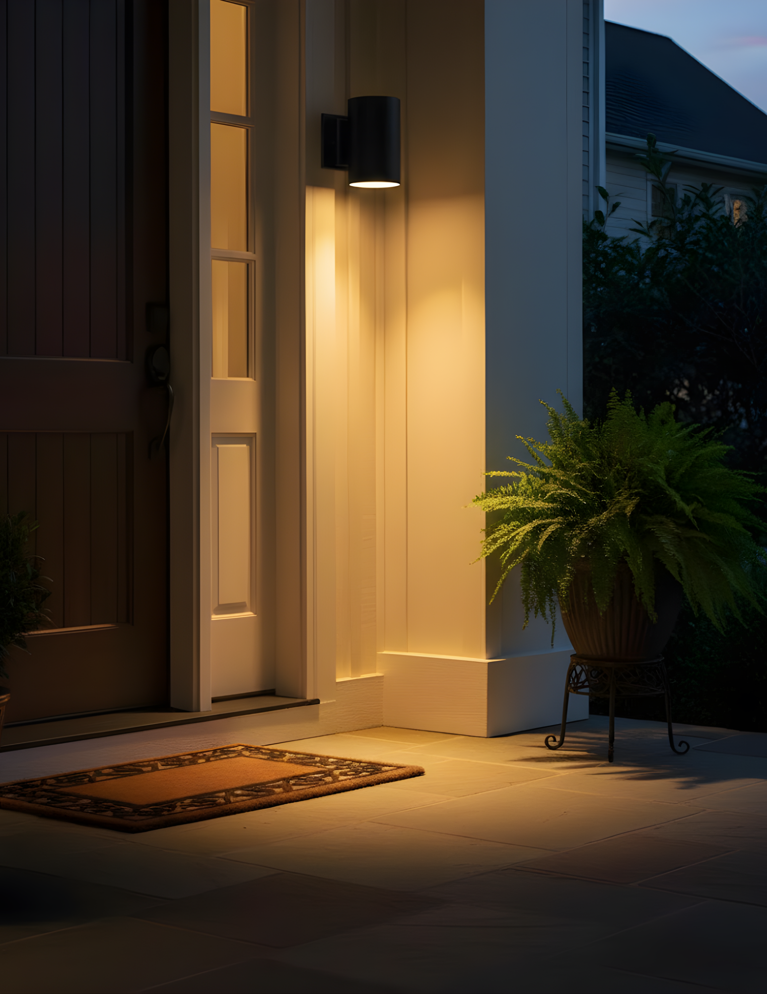 1-Light Dark Sky Wall Cylinder - DBZ - Minimalist Exterior