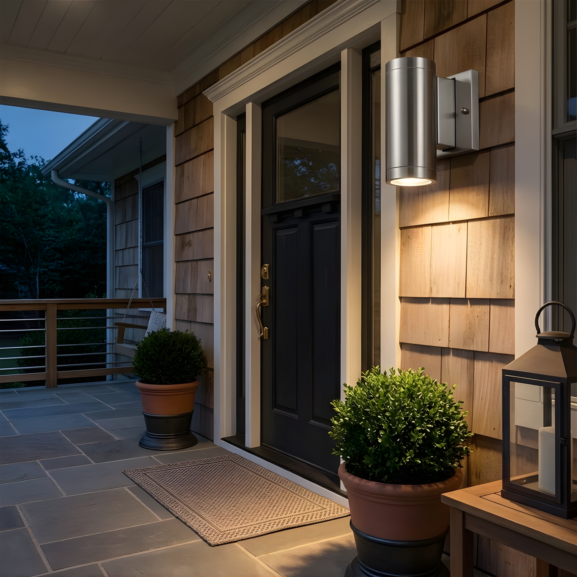 6" Dark Sky Exterior Cylinder Wall Mount 12W LED 3000K - Eye-Catching Exterior in Brushed Nickel