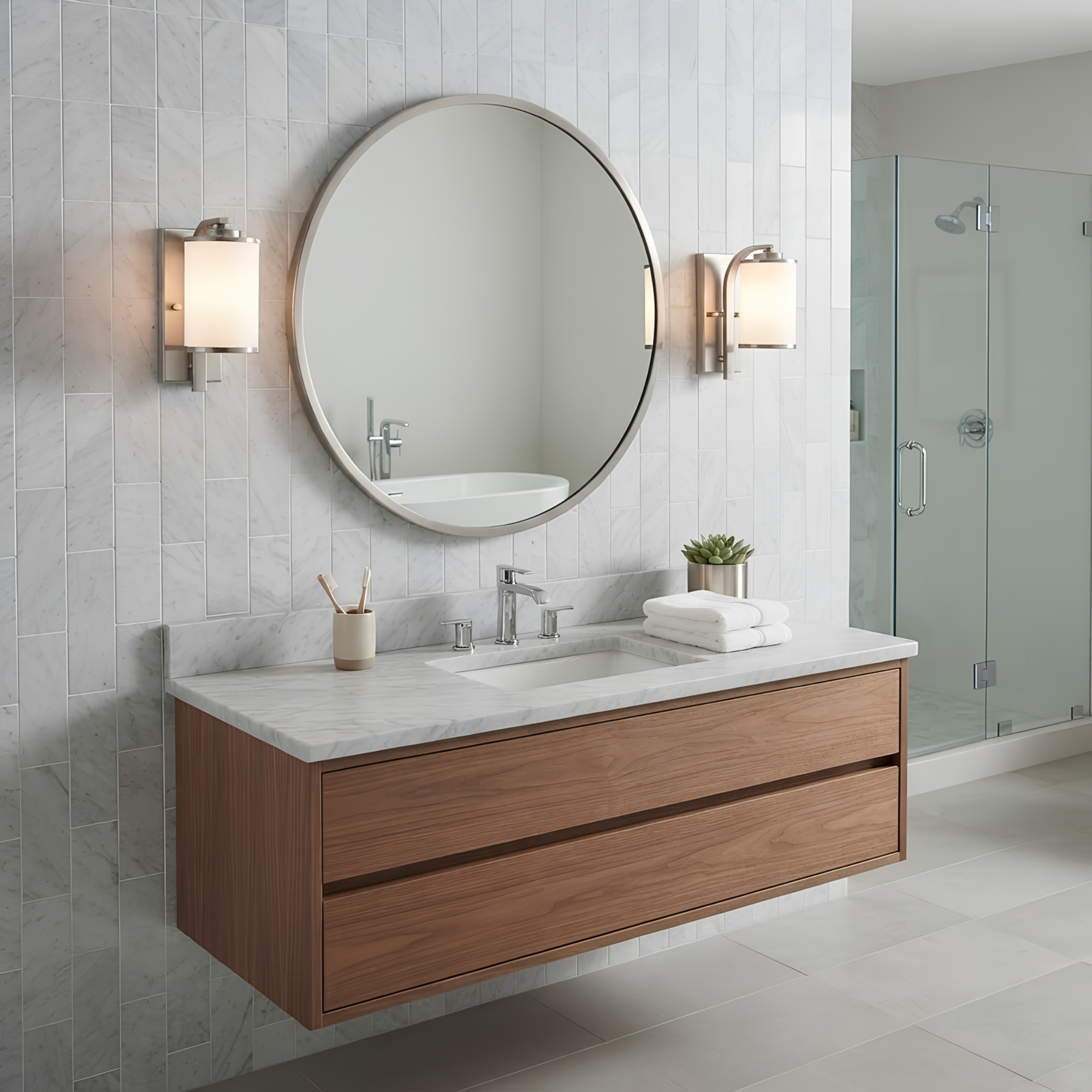Lexington 1 - Light White Glass - Sconce - Nickel - High-Design Wall Sconces