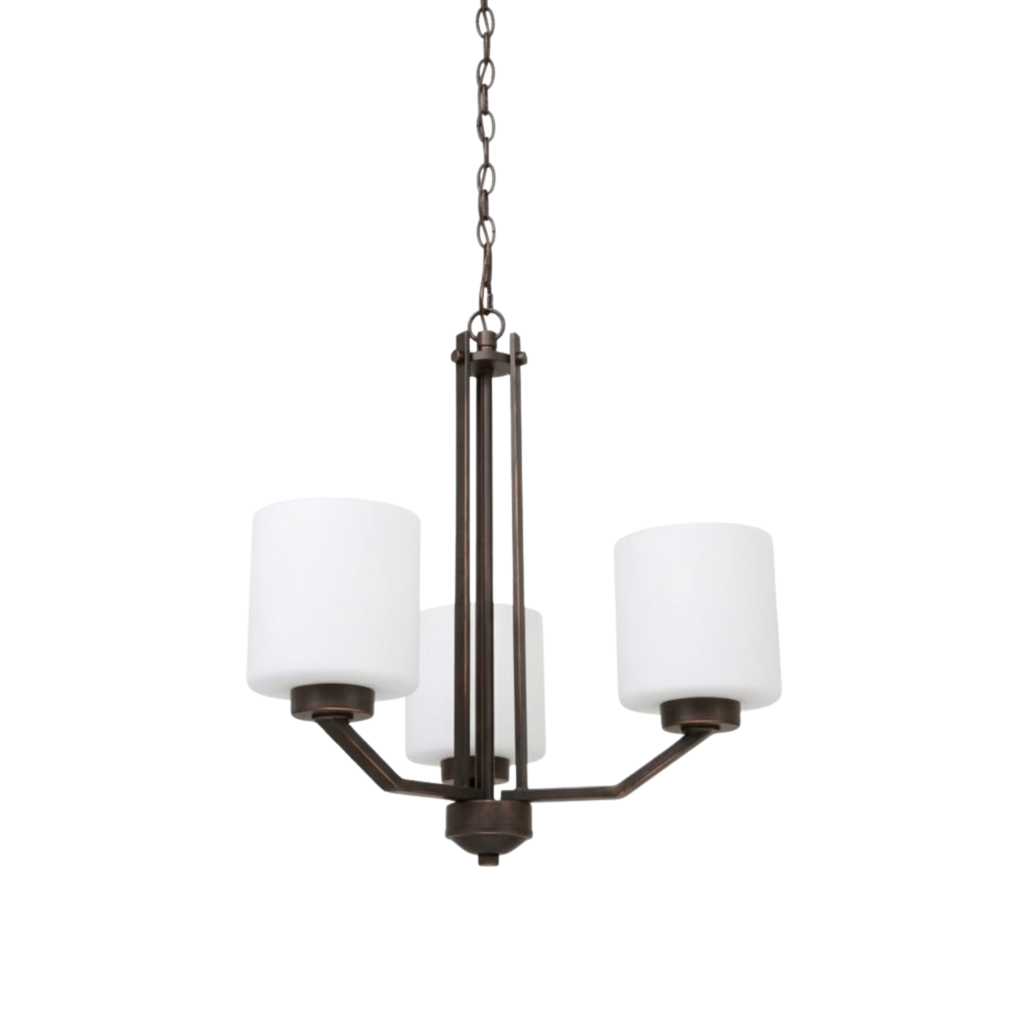 Paris 3-Light Chandelier White Cylinder Glass - High-Design Chandeliers