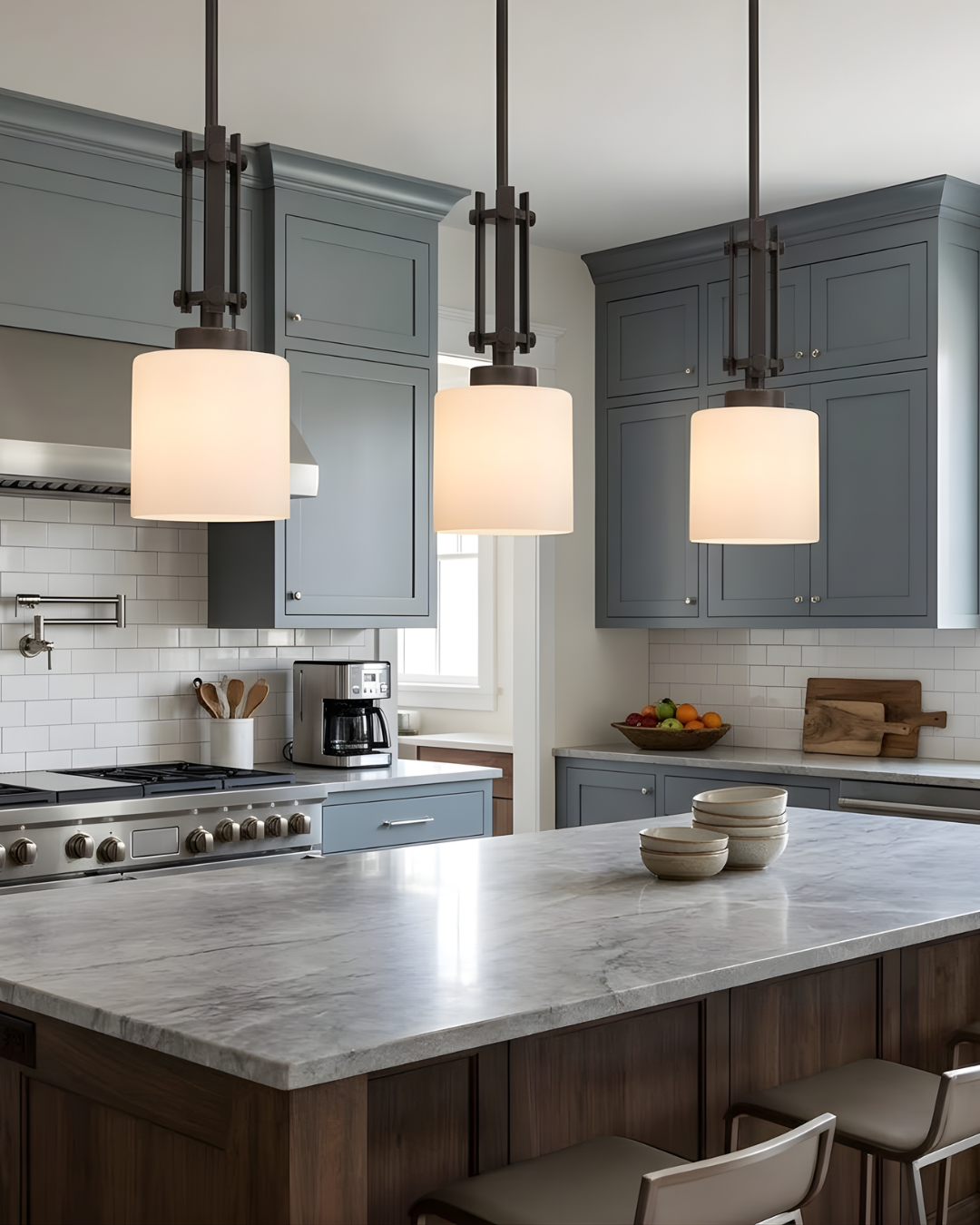 Paris 1-Light Mini Pendant - White Cylinder Glass - Decorative Pendants