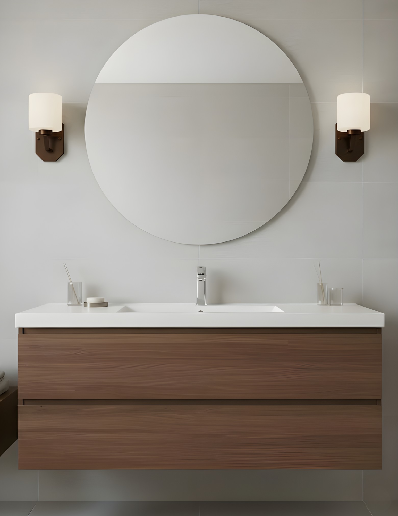 Paris 1-Light Vanity/Sconce - White Cylinder Glass - High-Design Wall Sconces