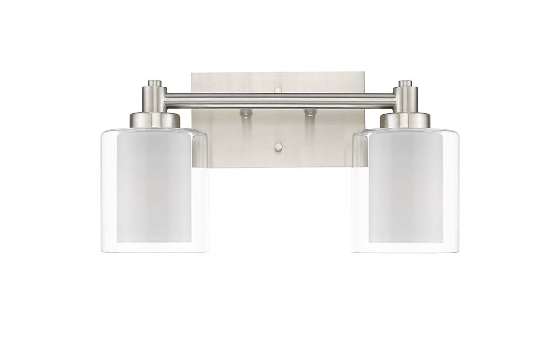 Sonora 2-Light Vanity Clear & White Glass - Bold Vanities