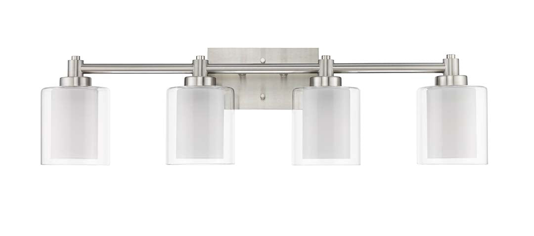 Sonora 4-Light Vanity - Clear & White Glass - Decorative Vanities