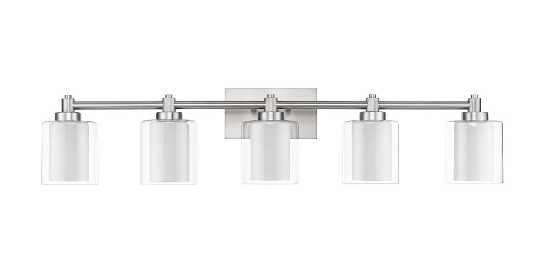 Sonora 5-Light Vanity Clear & White Glass - Transitional Vanities