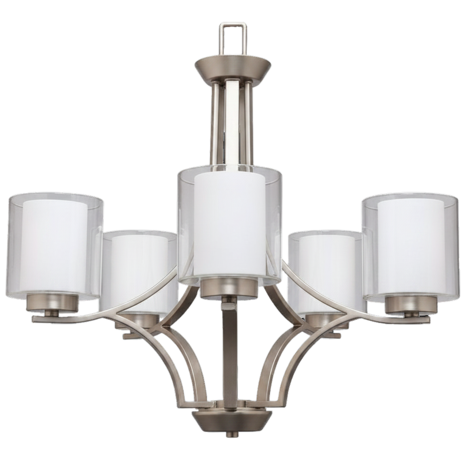 Sonora 5-Light Chandelier - Clear & White Glass - Elegant Chandeliers