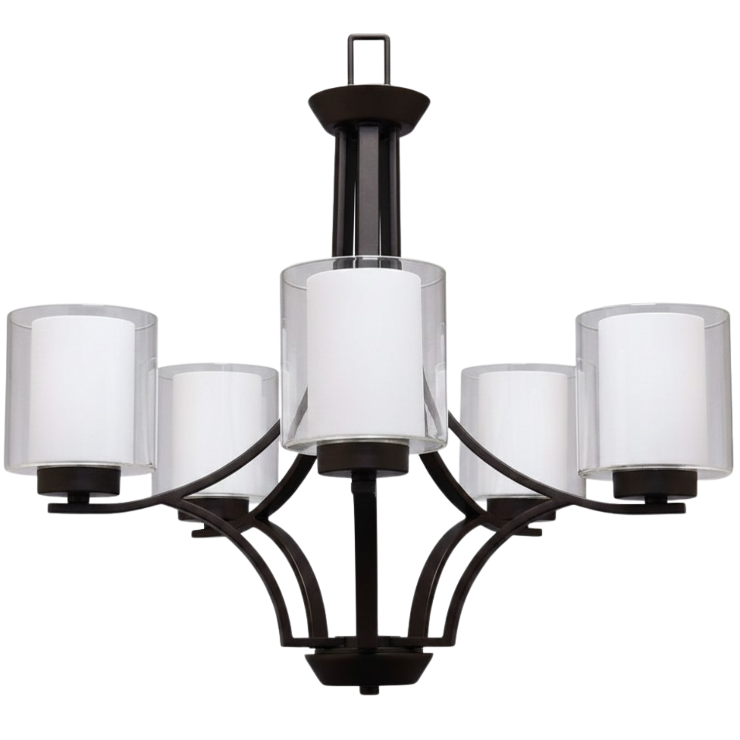 Sonora 5-Light Chandelier - Clear & White Glass - Elegant Chandeliers