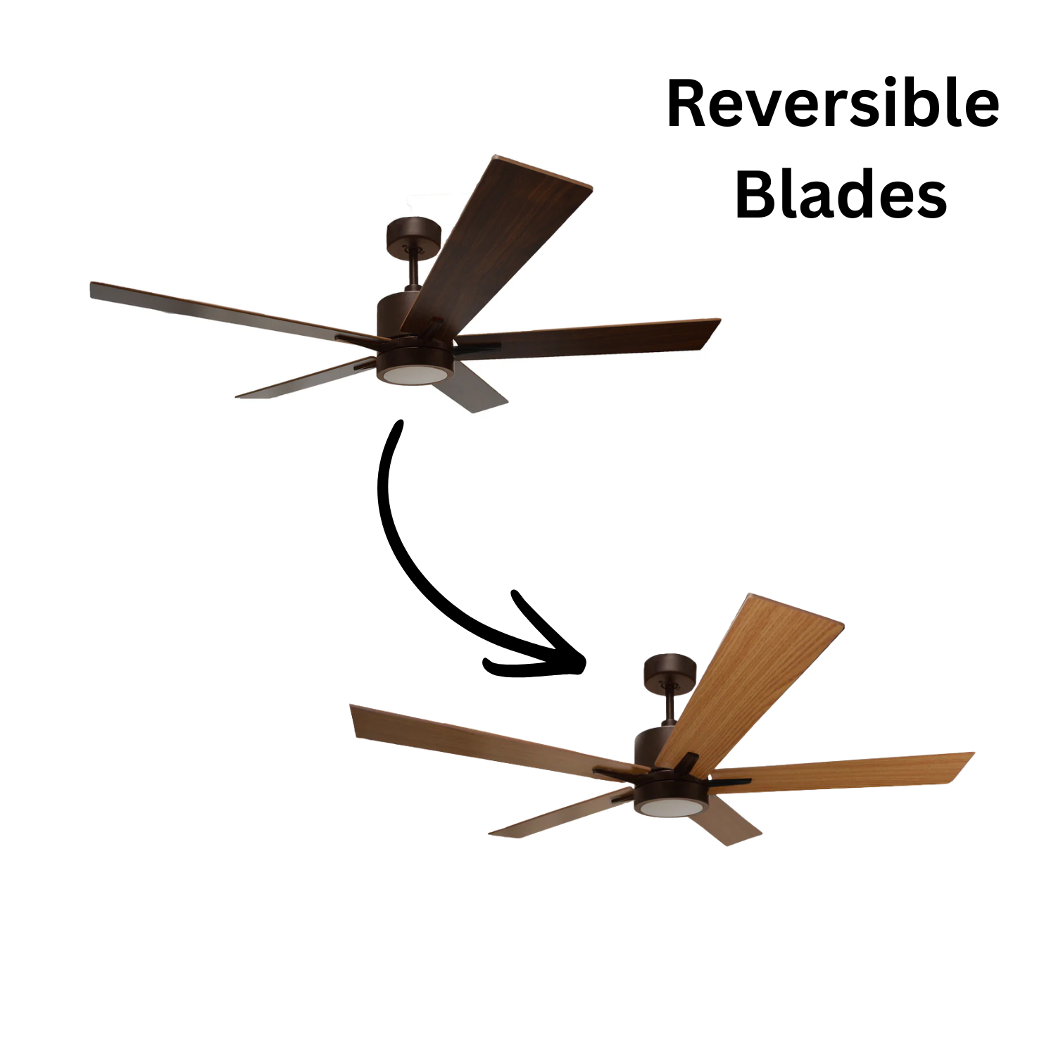 5-Blade 52" RB Modern Cylinder Fan Med Oak/Walnut Blades WC-1-WH Included