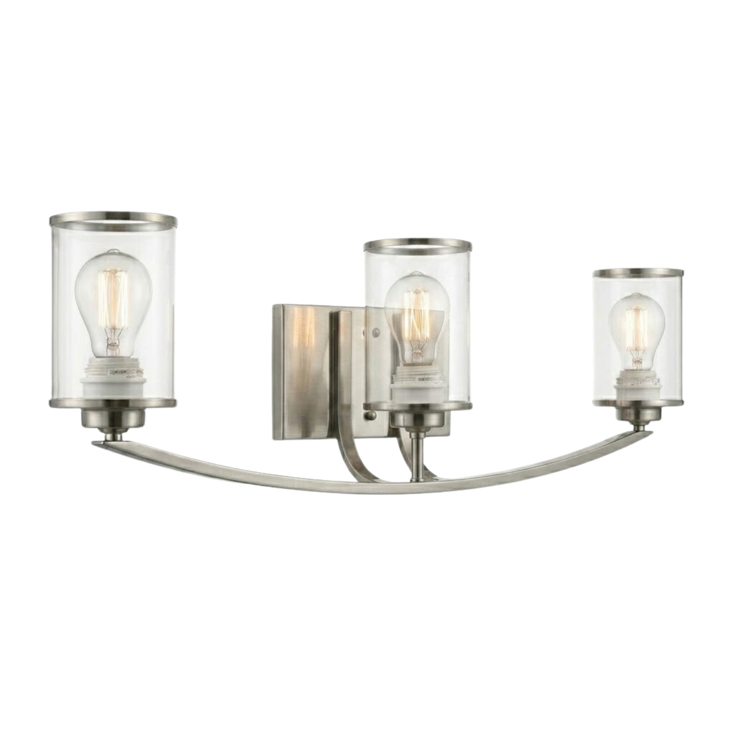 Lexington 3-Light Clear Glass Vanity - Statement-Making Vanities in Brushed Nickel