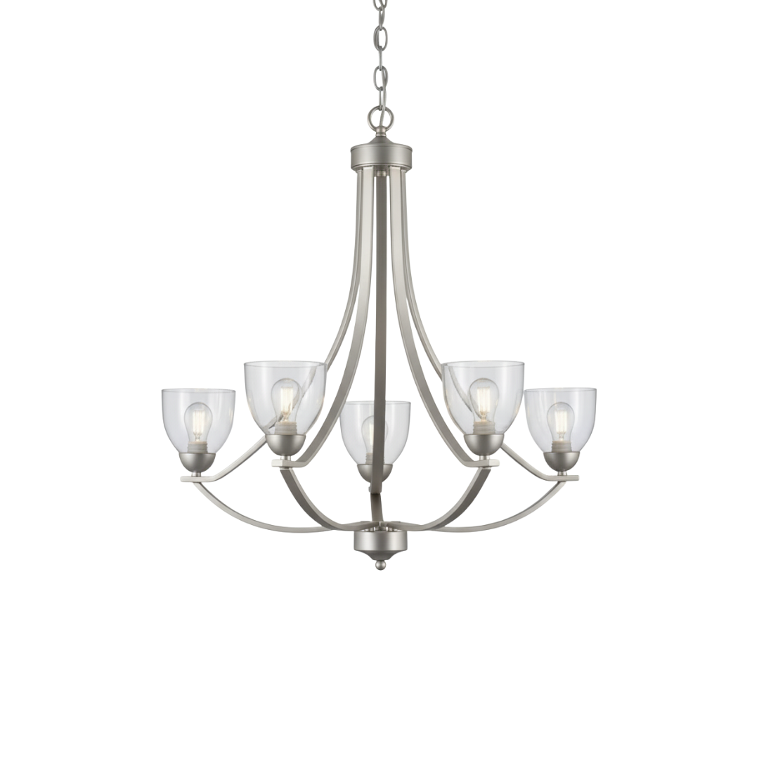Victoria 5-Light Chandelier Clear Glass - Elegant Chandeliers